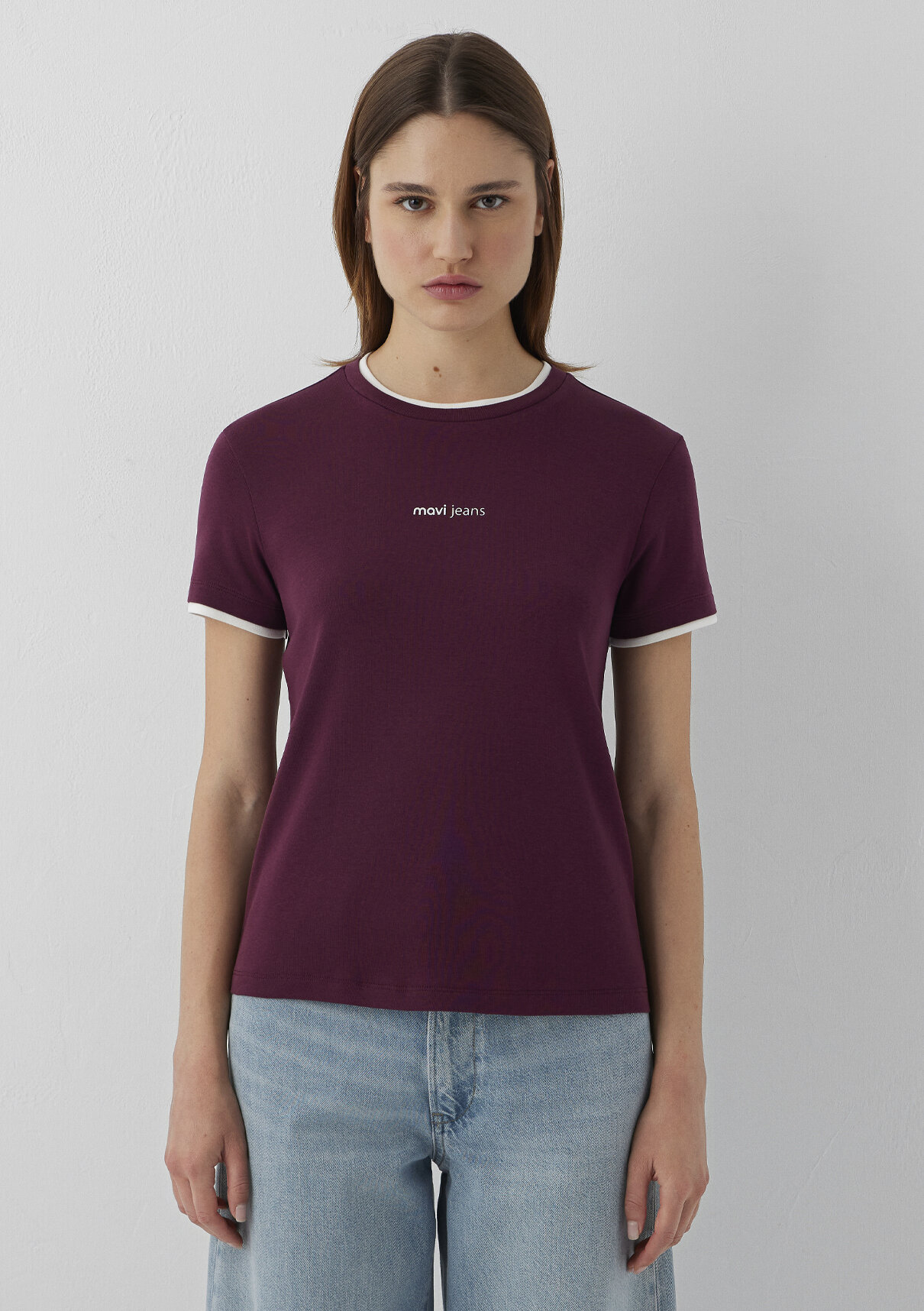 Mavi Jeans Baskılı Bordo Tişört görsel 3