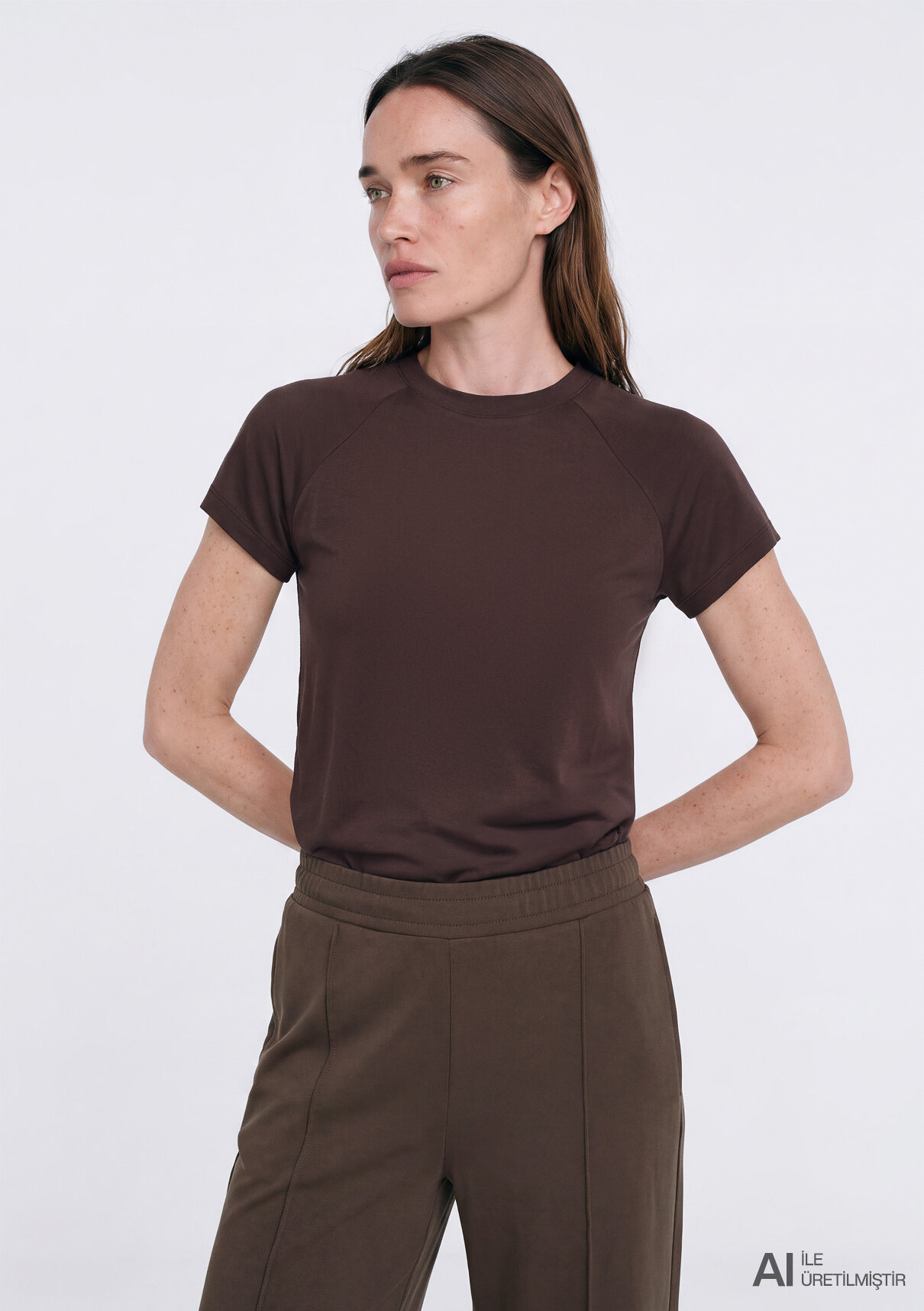 Mavi Sporty Lux (Tencel™) Modal Karışımlı Kahverengi Tişört