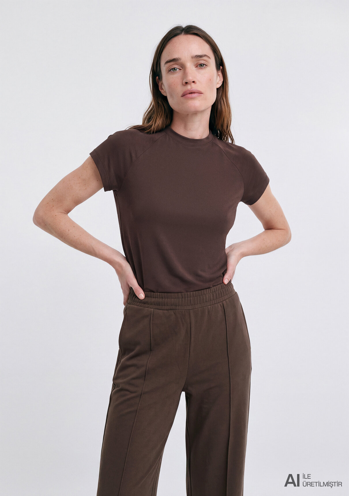 Mavi Sporty Lux (Tencel™) Modal Karışımlı Kahverengi Tişört görsel 2