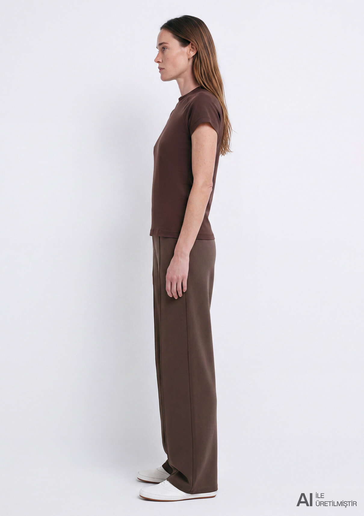Mavi Sporty Lux (Tencel™) Modal Karışımlı Kahverengi Tişört görsel 4