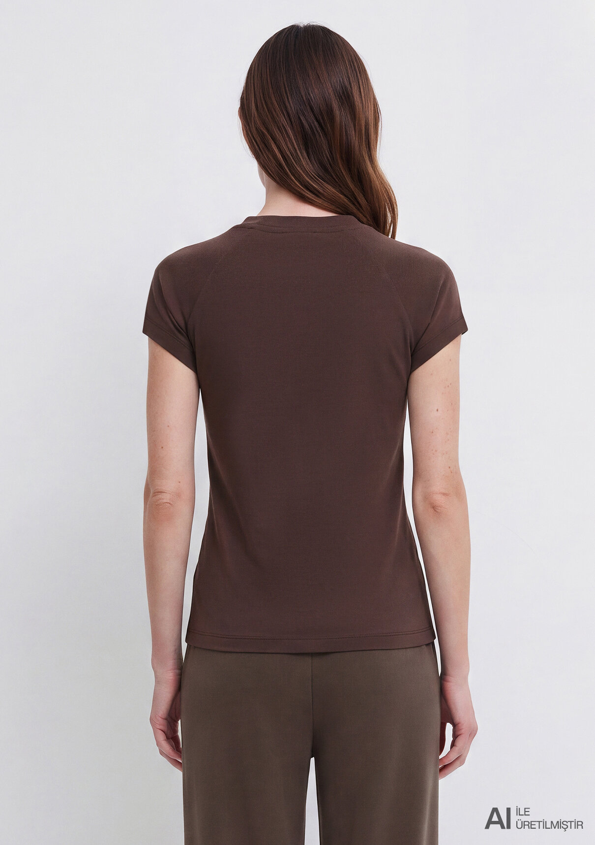 Mavi Sporty Lux (Tencel™) Modal Karışımlı Kahverengi Tişört görsel 5