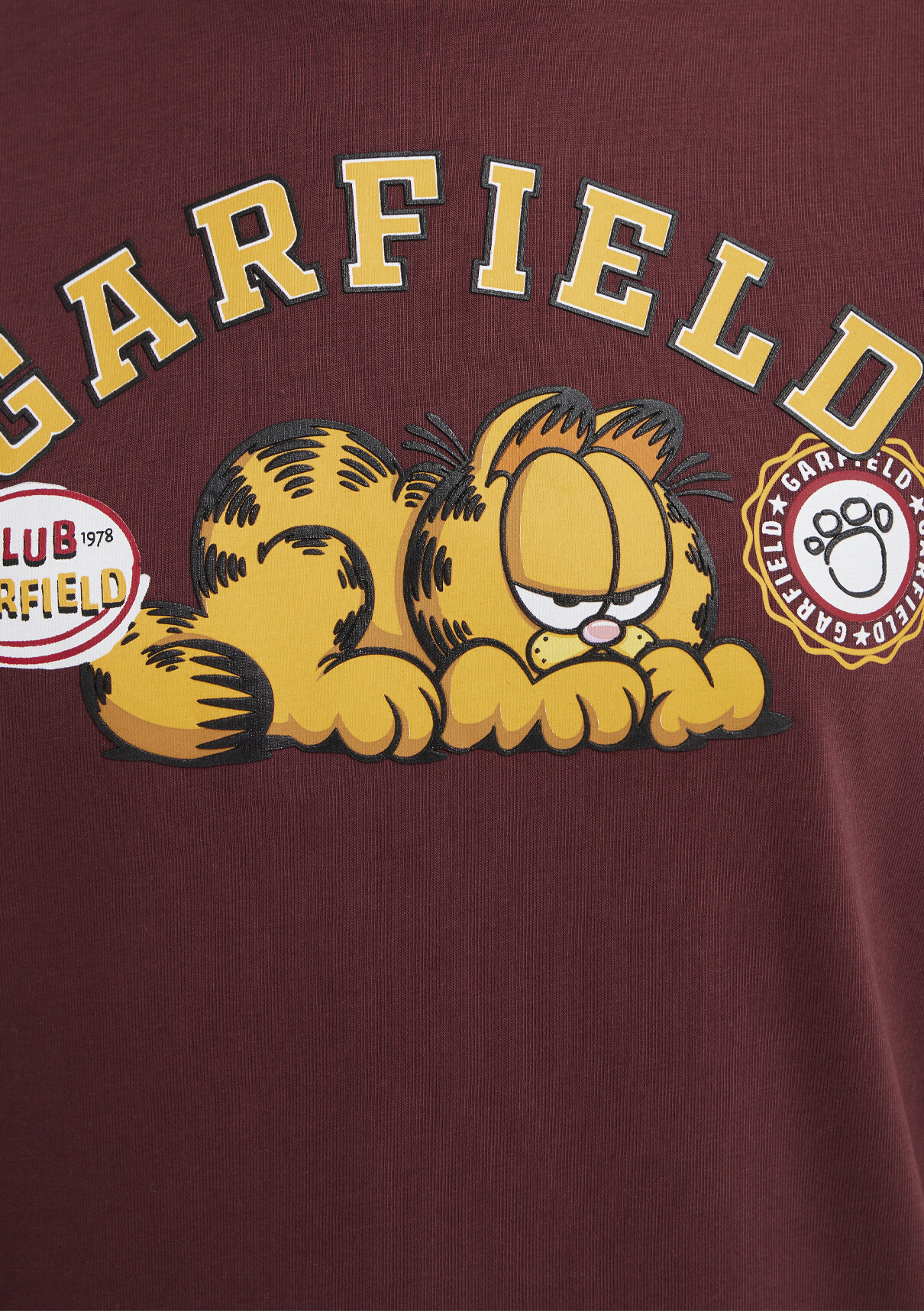 Mavi Garfield Basklı Bordo Tişört görsel 8