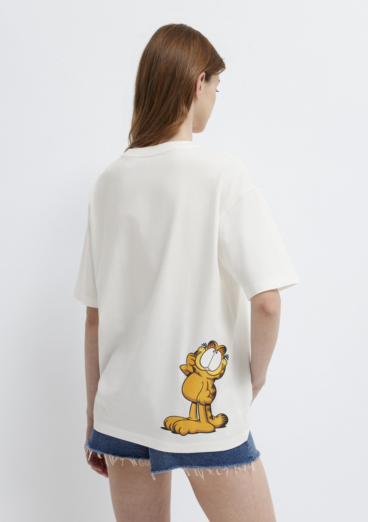 Mavi Garfield Basklı Ekru Tişört görsel 3