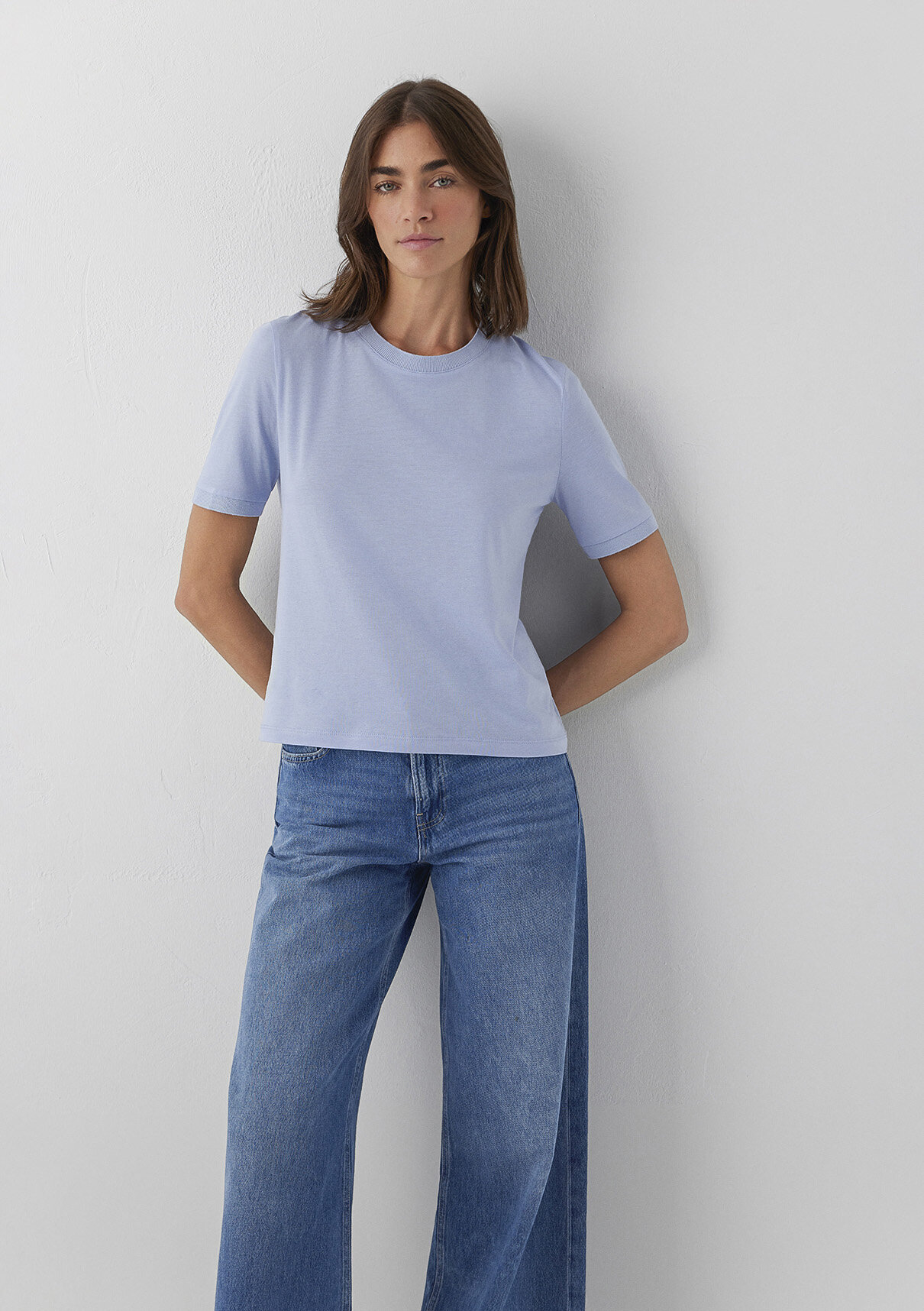 Mavi (Tencel™) Lyocell Karışımlı Mavi Basic Tişört