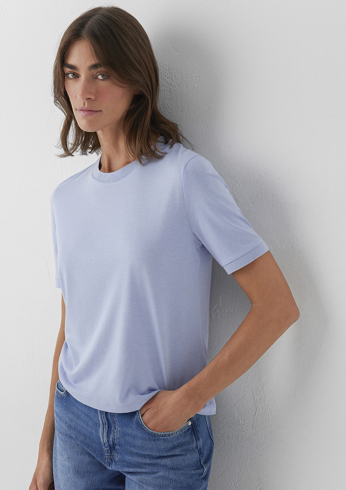 Mavi (Tencel™) Lyocell Karışımlı Mavi Basic Tişört görsel 2