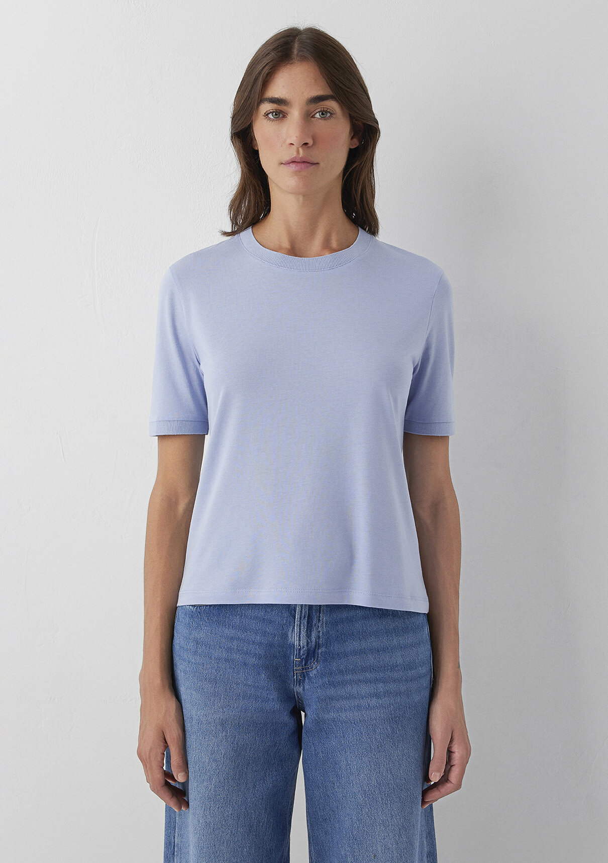 Mavi (Tencel™) Lyocell Karışımlı Mavi Basic Tişört görsel 3
