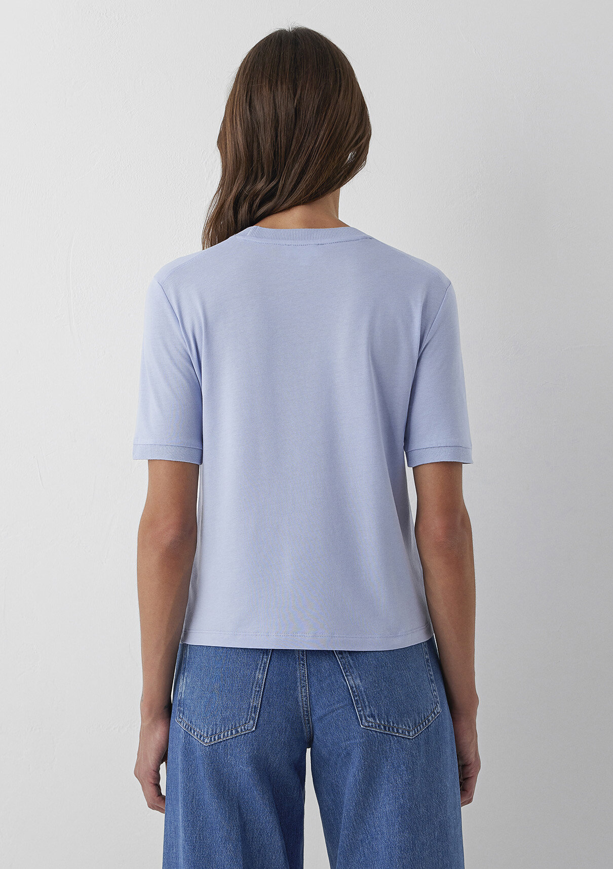 Mavi (Tencel™) Lyocell Karışımlı Mavi Basic Tişört görsel 5