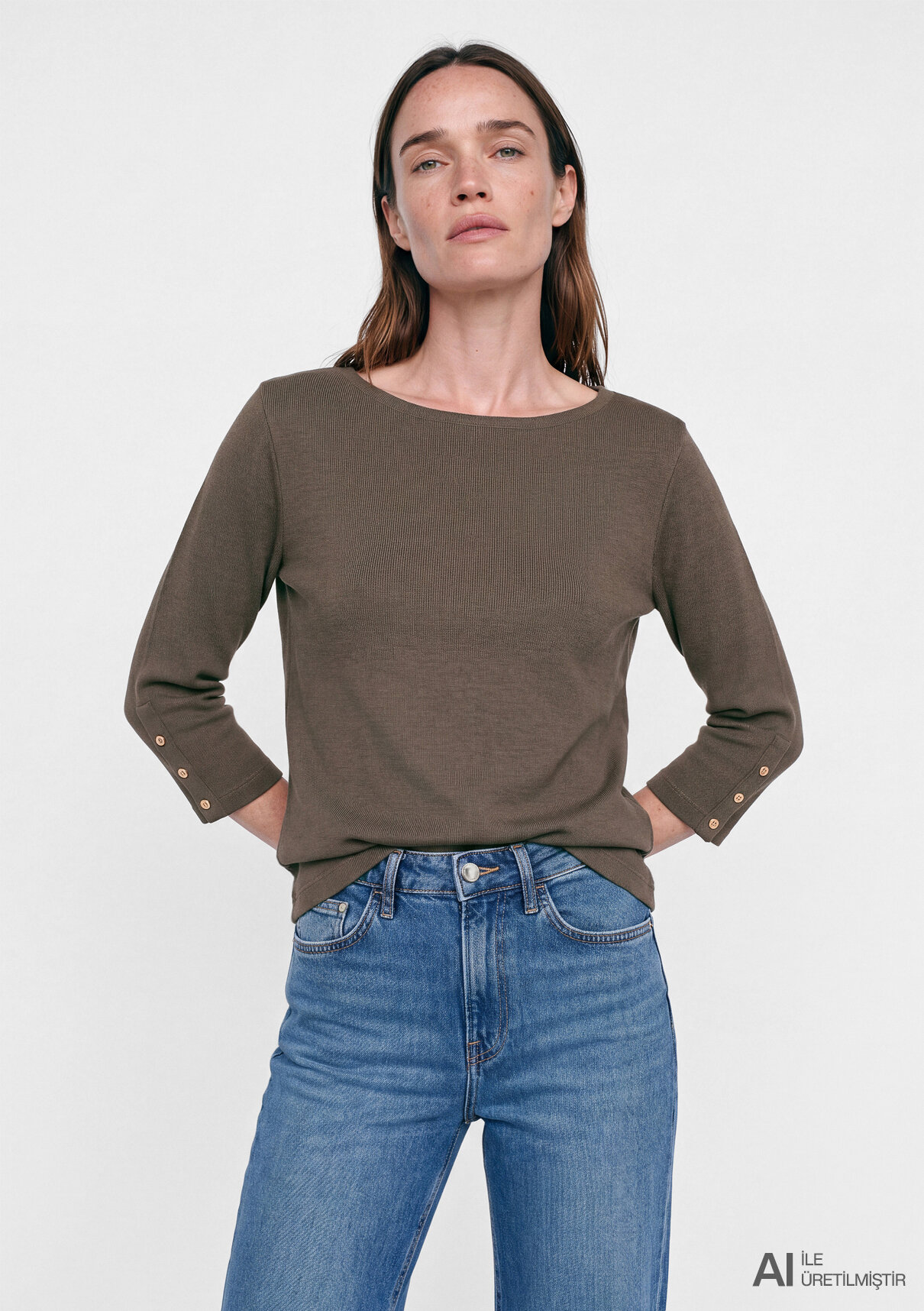 Mavi (Tencel™) Modal Karışımlı Kahverengi Tişört
