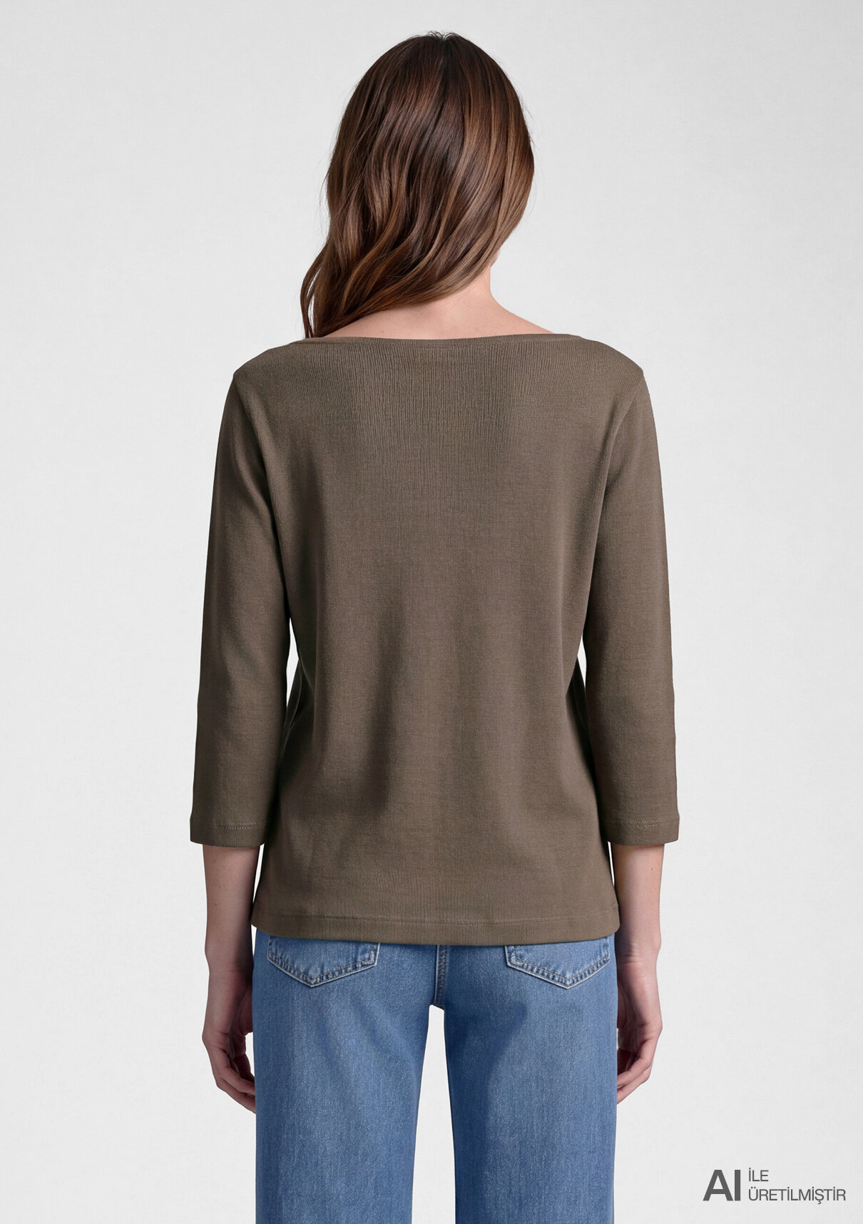 Mavi (Tencel™) Modal Karışımlı Kahverengi Tişört görsel 5