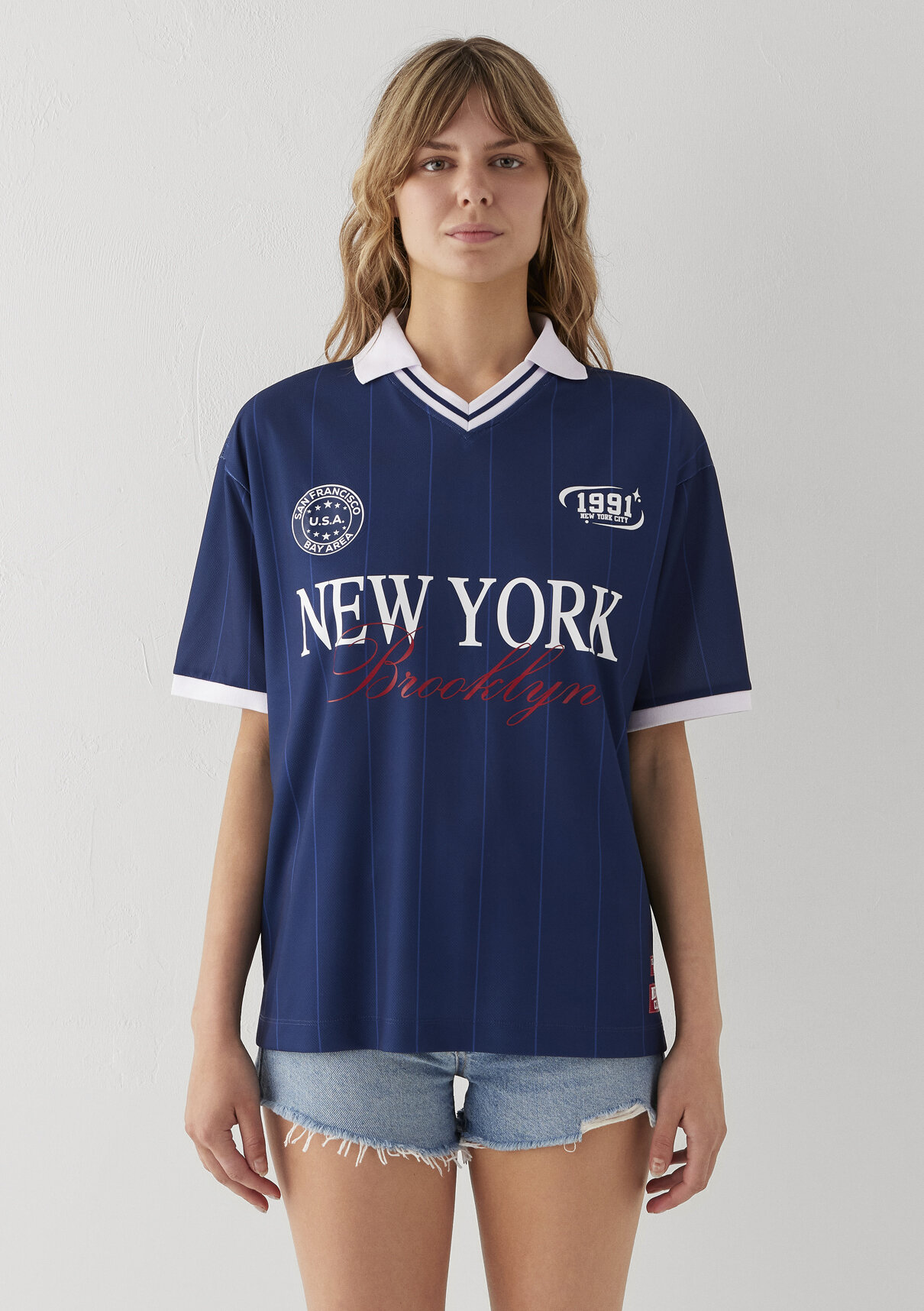 Mavi New York Baskılı Lacivert Forma görsel 3