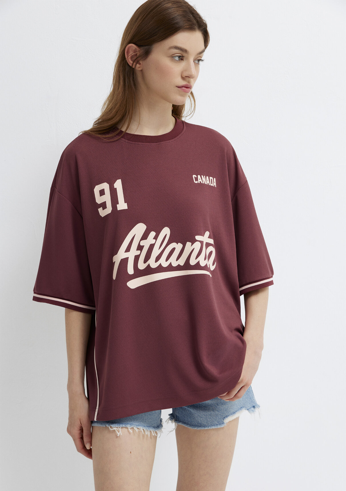 Mavi Atlanta Baskılı Bordo Forma görsel 2