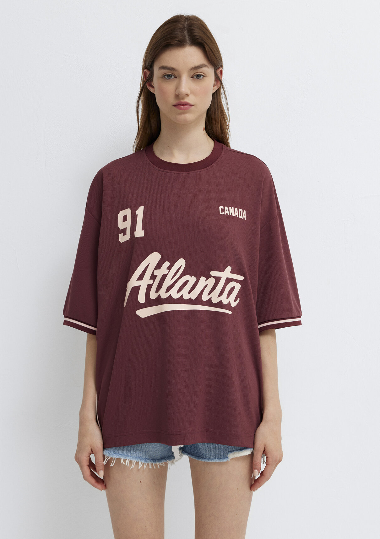 Mavi Atlanta Baskılı Bordo Forma görsel 5