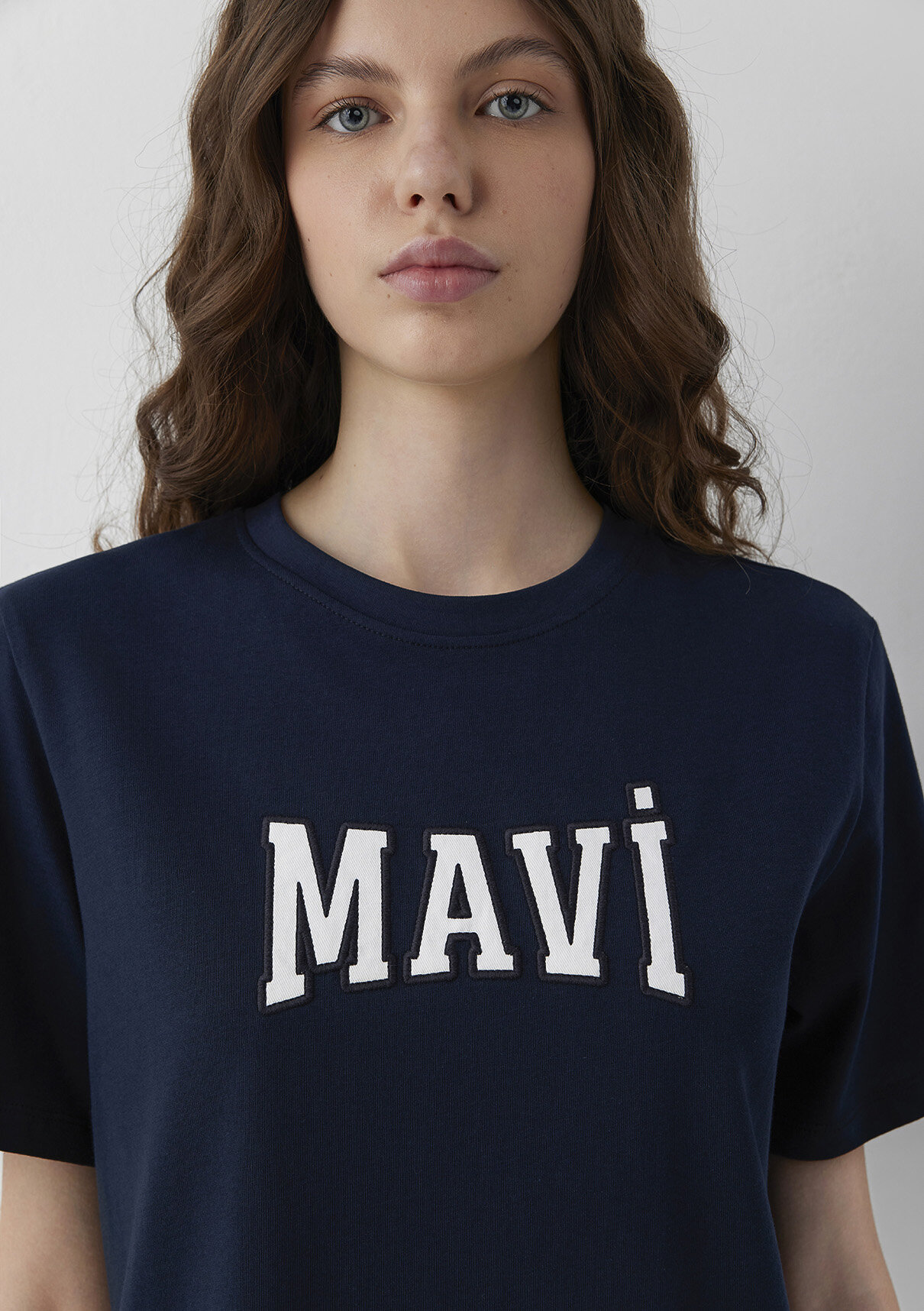 Mavi Logo Baskılı Lacivert Tişört görsel 6