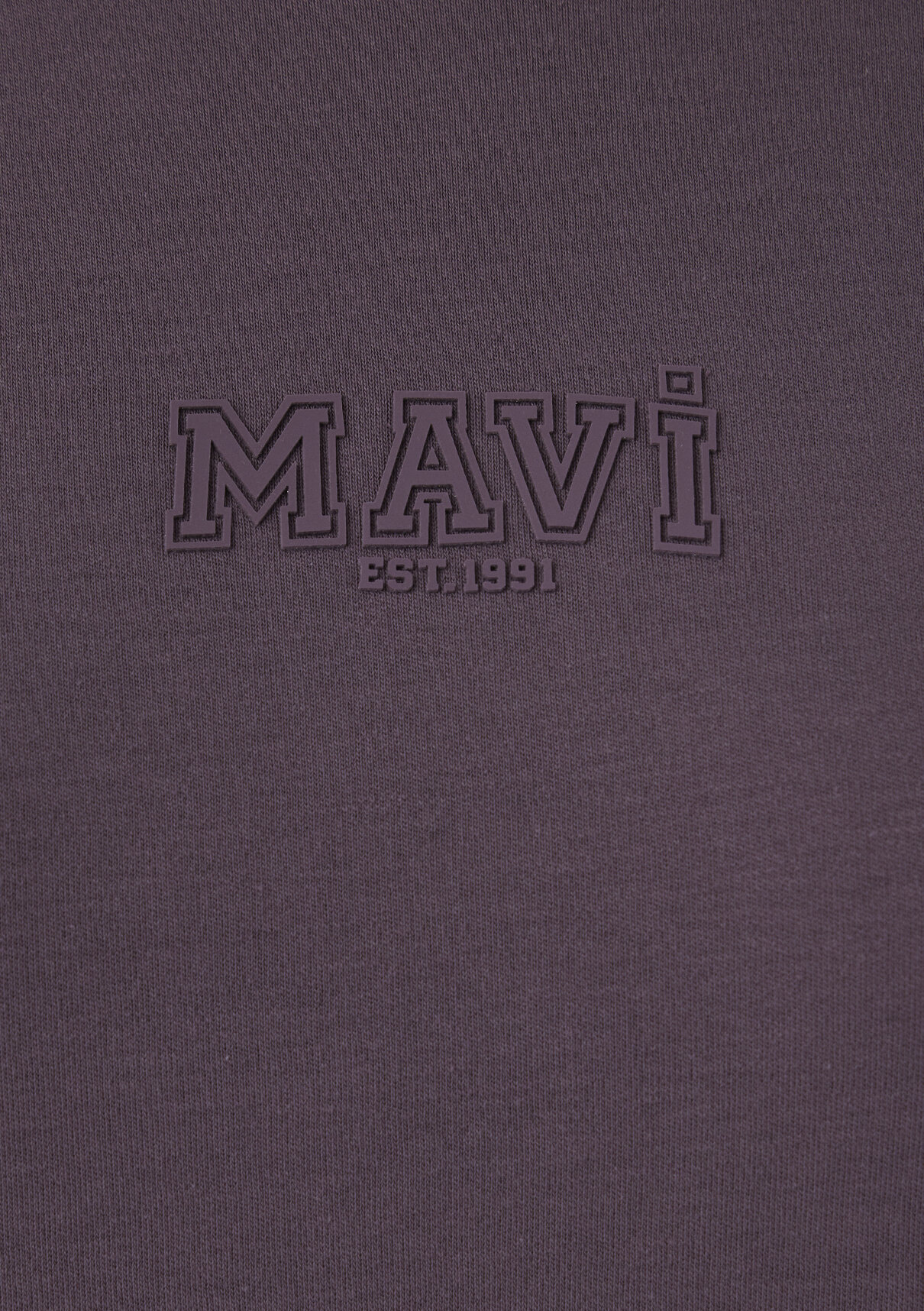 Mavi Logo Baskılı Mor Tişört görsel 7