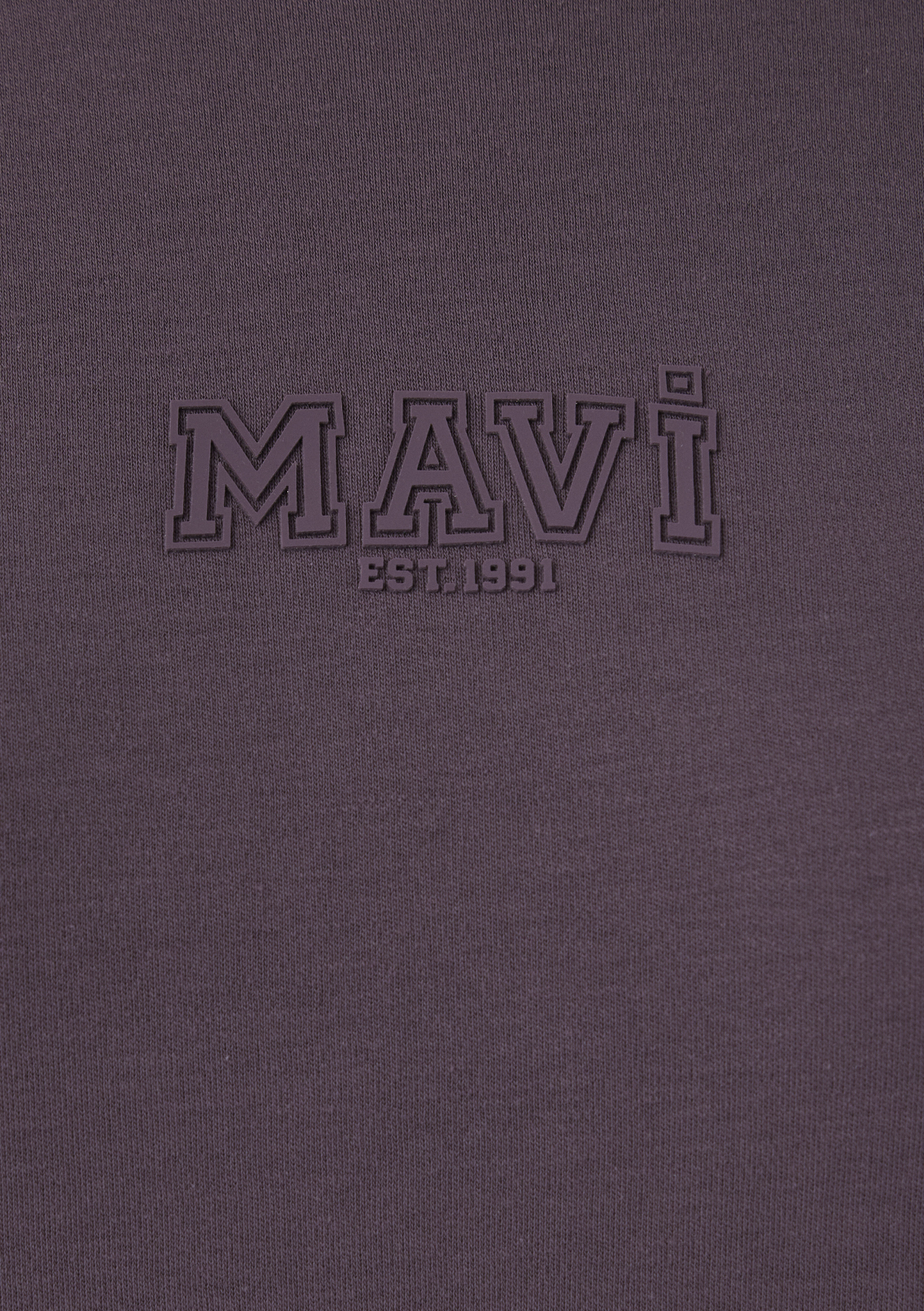 Mavi Logo Baskılı Mor Tişört görsel 7