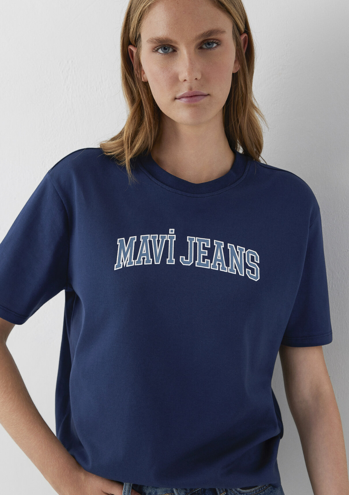 Mavi Jeans Baskılı Lacivert Tişört görsel 2