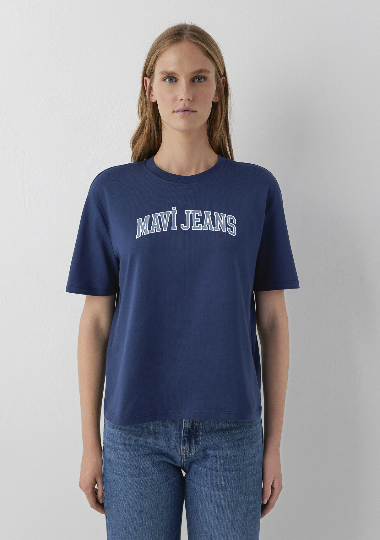 Mavi Jeans Baskılı Lacivert Tişört görsel 3