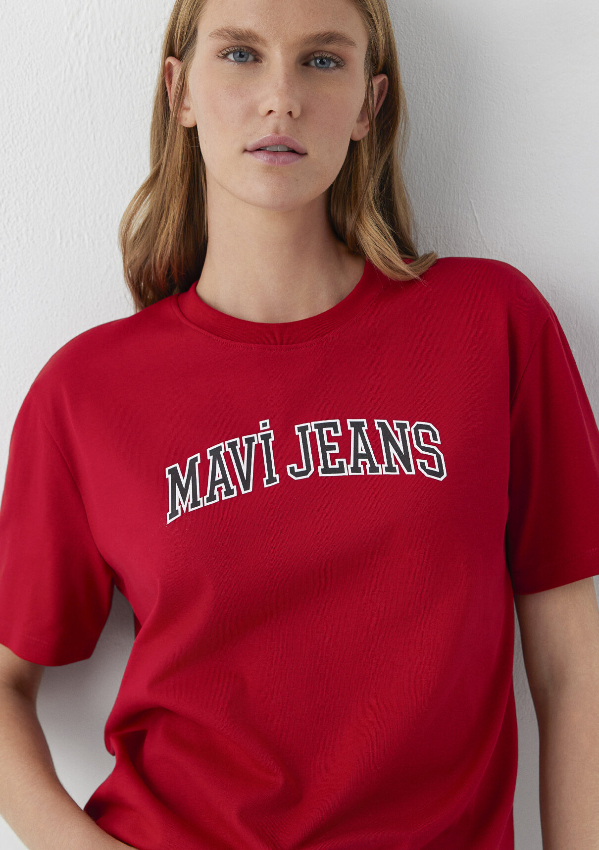 Mavi Jeans Baskılı Kırmızı Tişört görsel 2