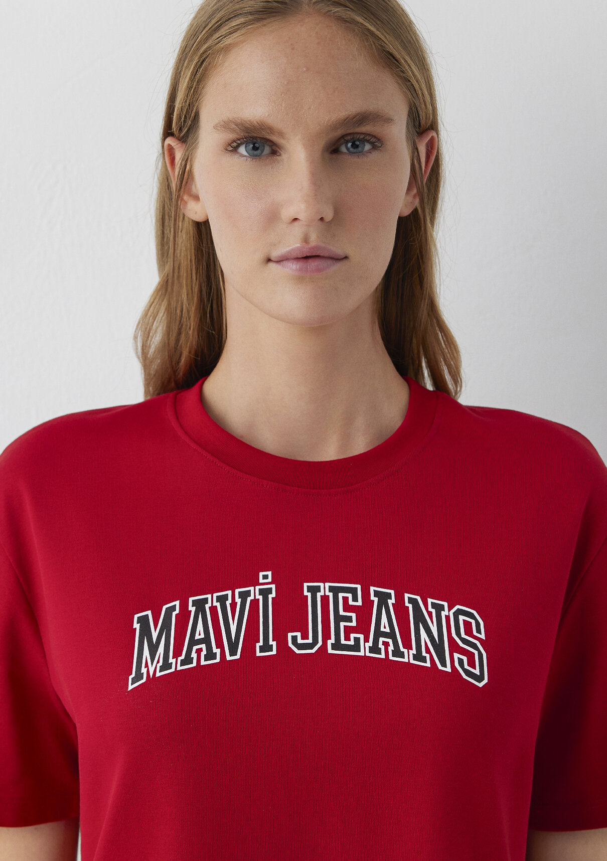 Mavi Jeans Baskılı Kırmızı Tişört görsel 6