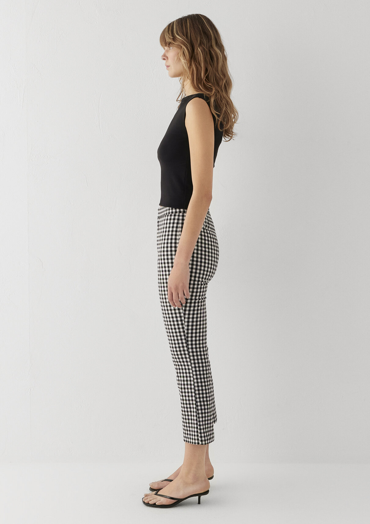 Mavi Siyah Crop Tişört görsel 4