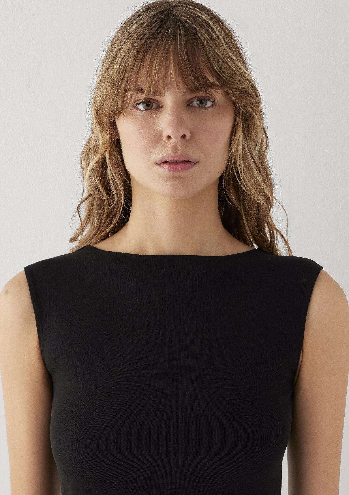 Mavi Siyah Crop Tişört görsel 6