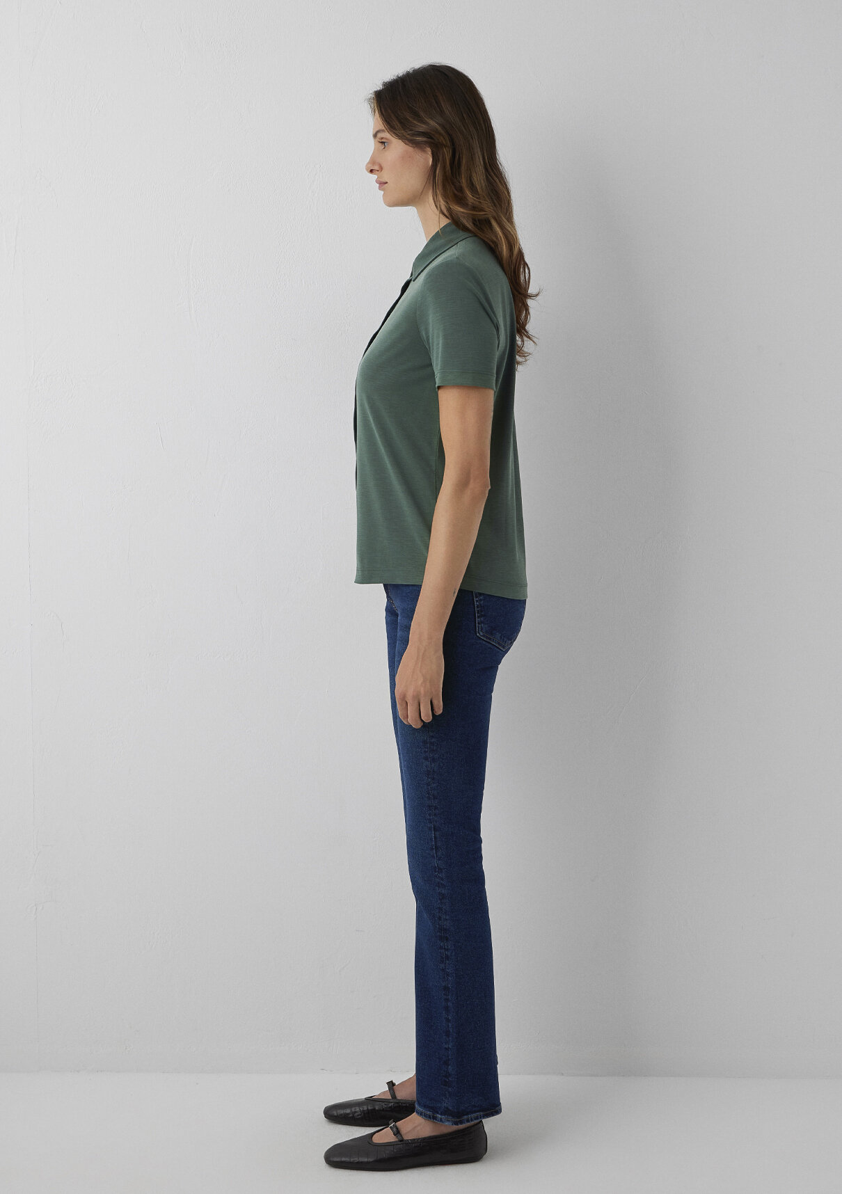 Mavi (Tencel™) Modal Karışımlı Yeşil Örme Gömlek görsel 4
