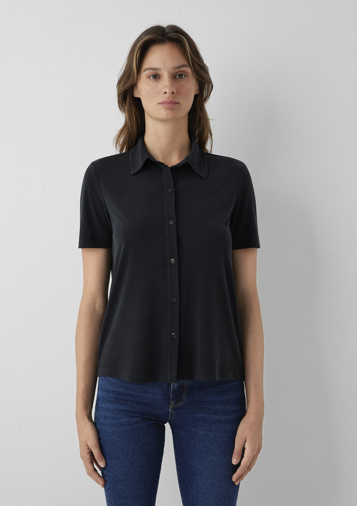 Mavi (Tencel™) Modal Karışımlı Antrasit Örme Gömlek görsel 3