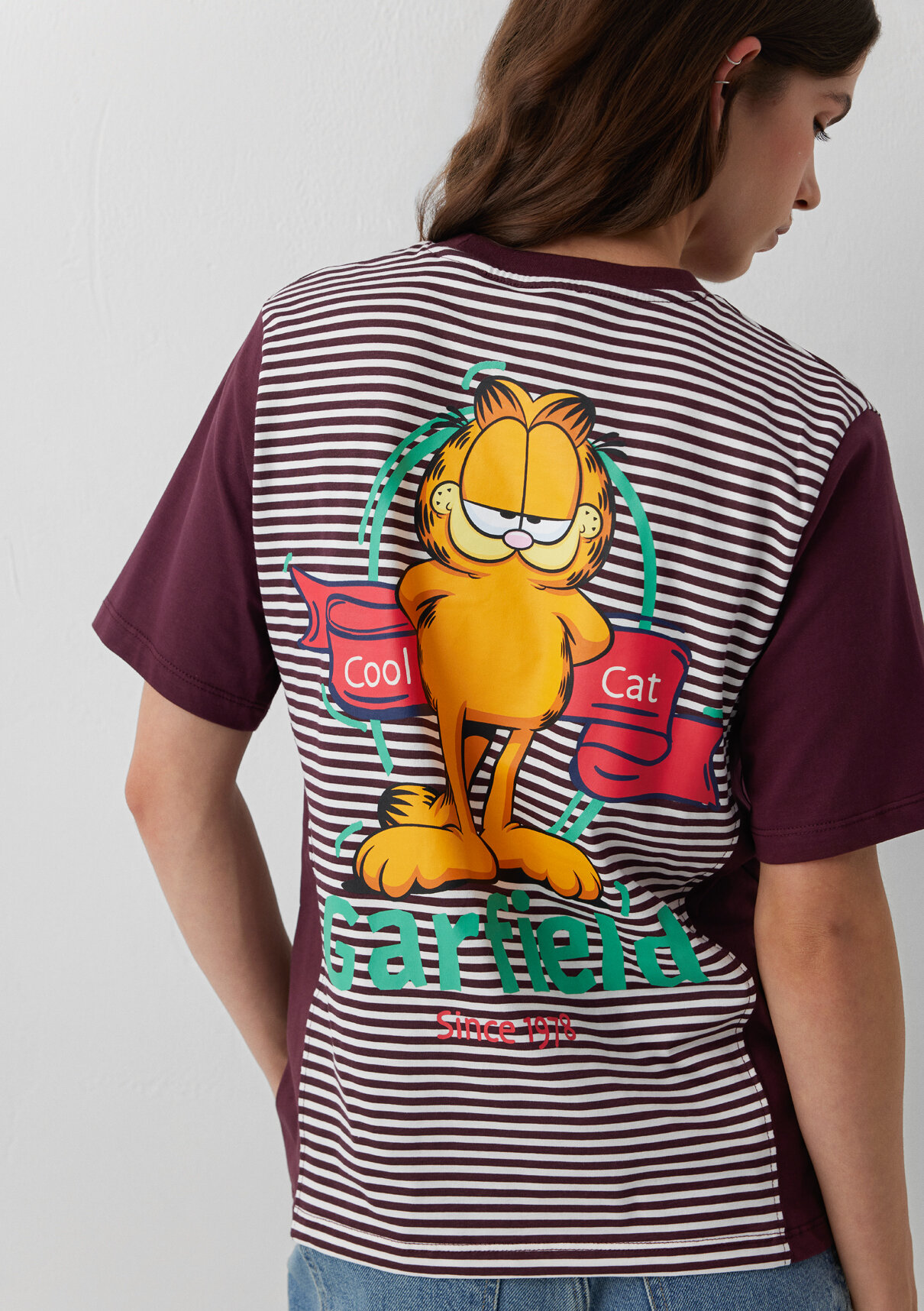 Mavi Garfield Baskılı Tişört