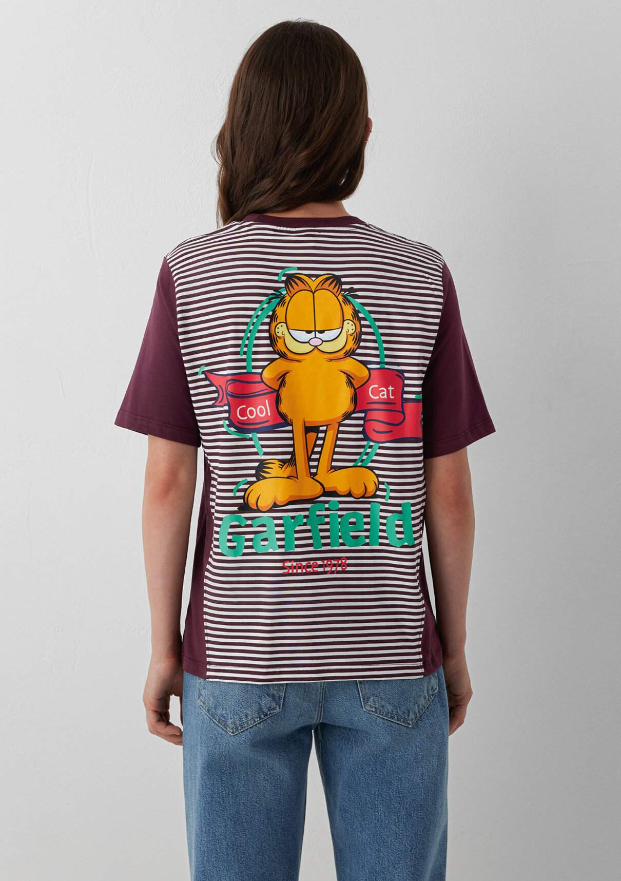 Mavi Garfield Baskılı Tişört görsel 5