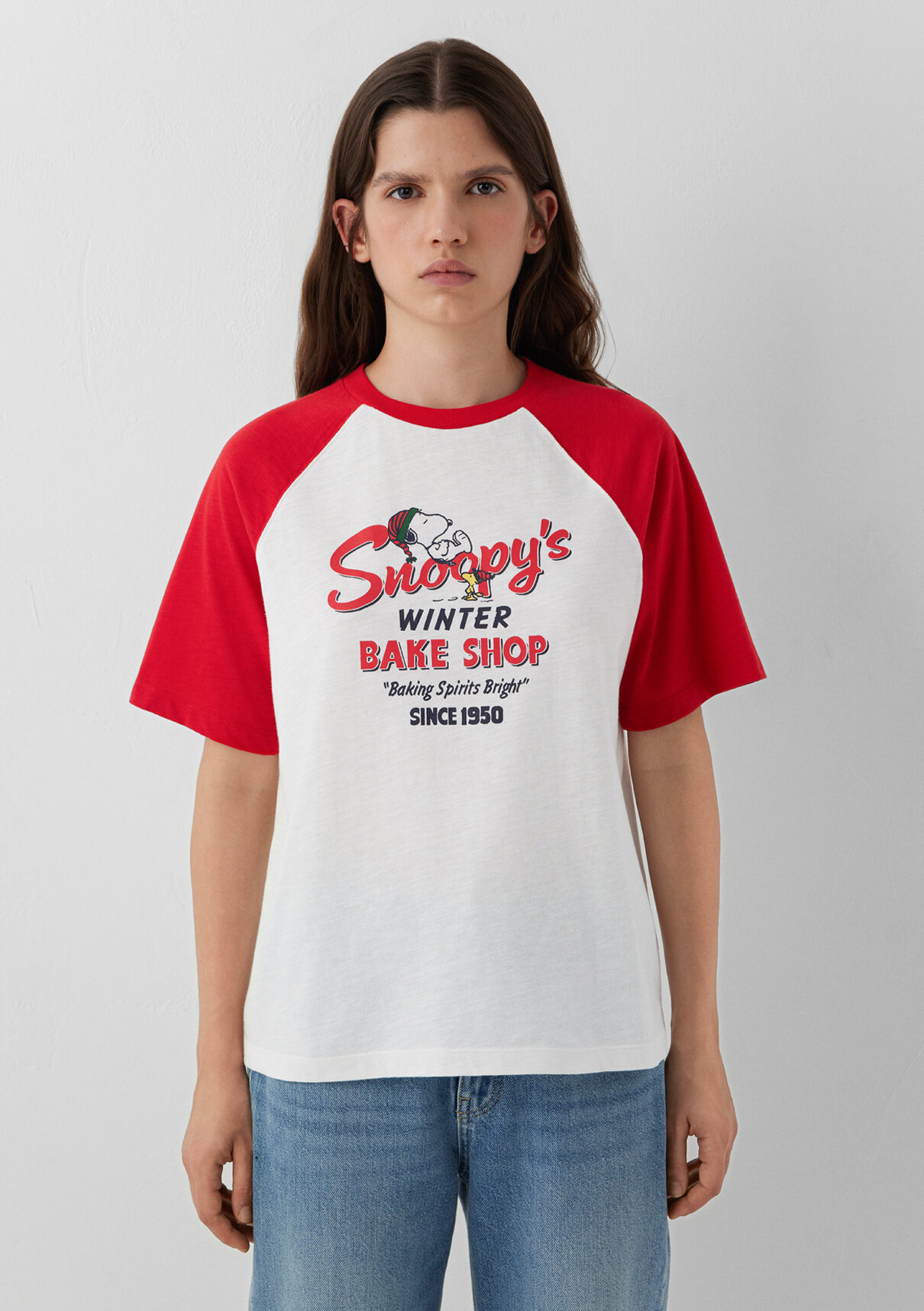 Mavi Snoopy Baskılı Tişört görsel 3