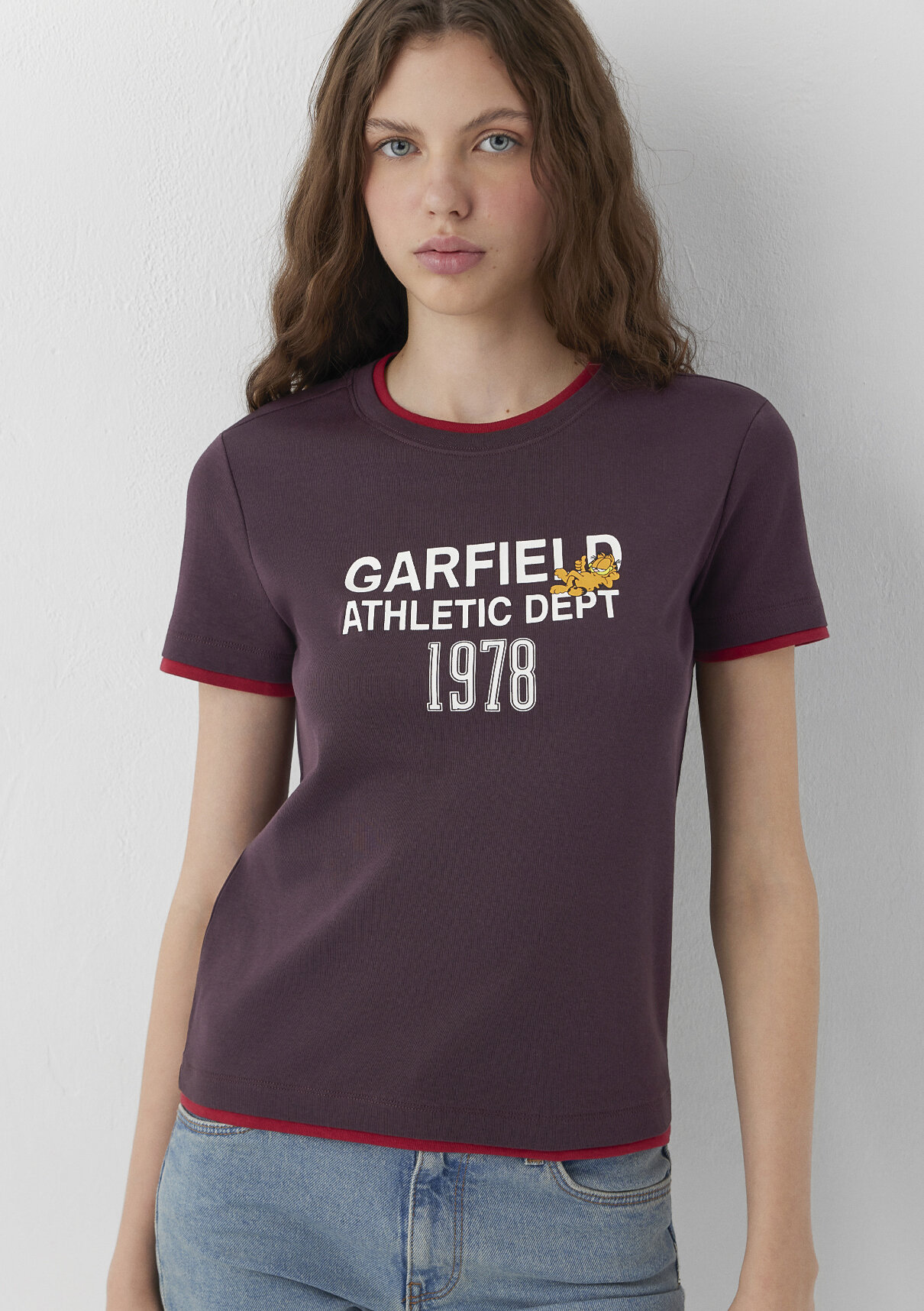 Mavi Garfield Baskılı Tişört