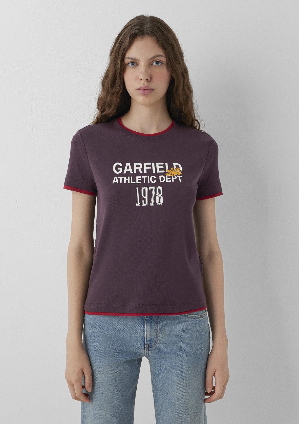 Mavi Garfield Baskılı Tişört görsel 3