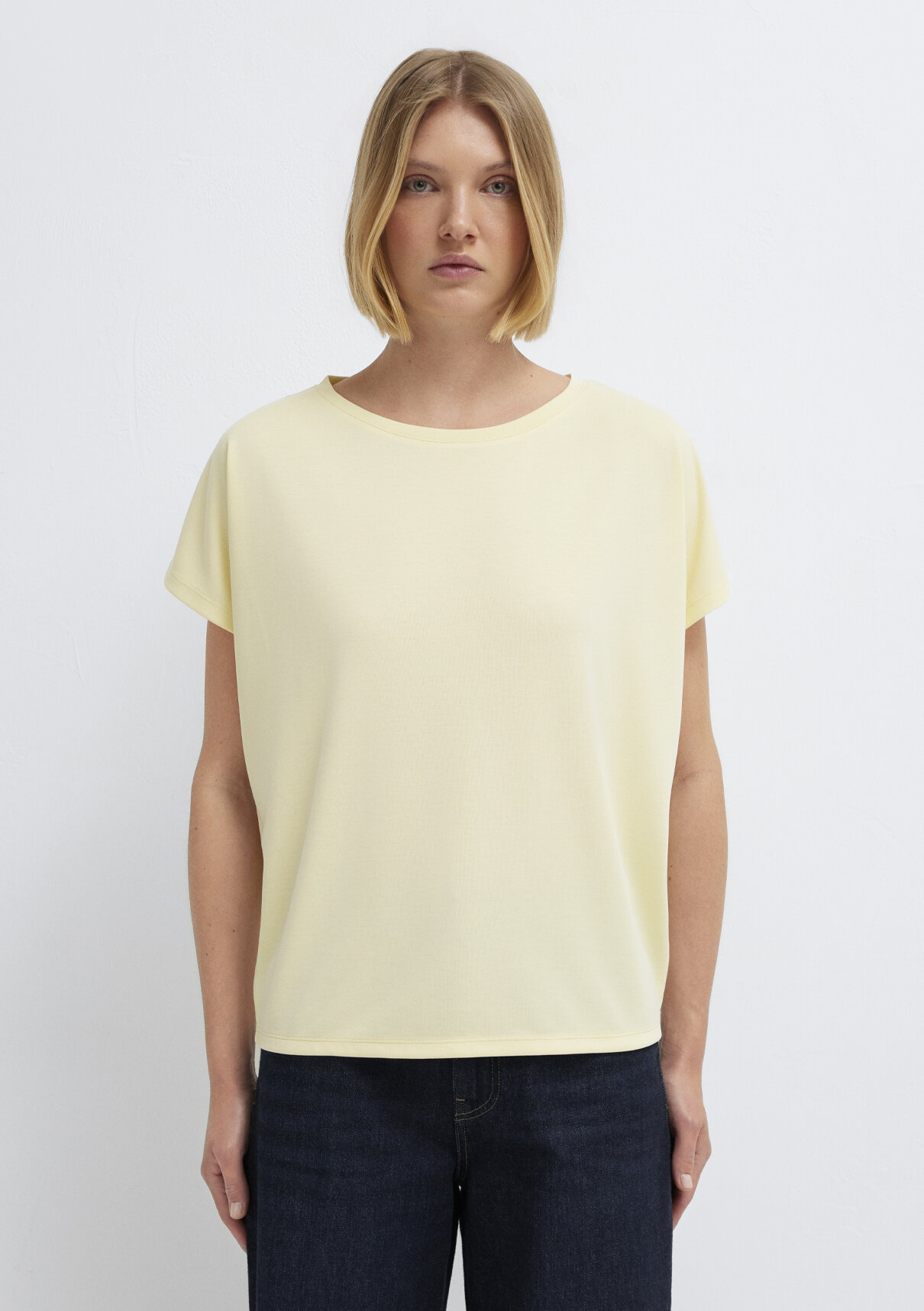 Mavi Soft-Premium Sarı (TENCEL™) Liyosel Karışımlı Basic Tişört görsel 3