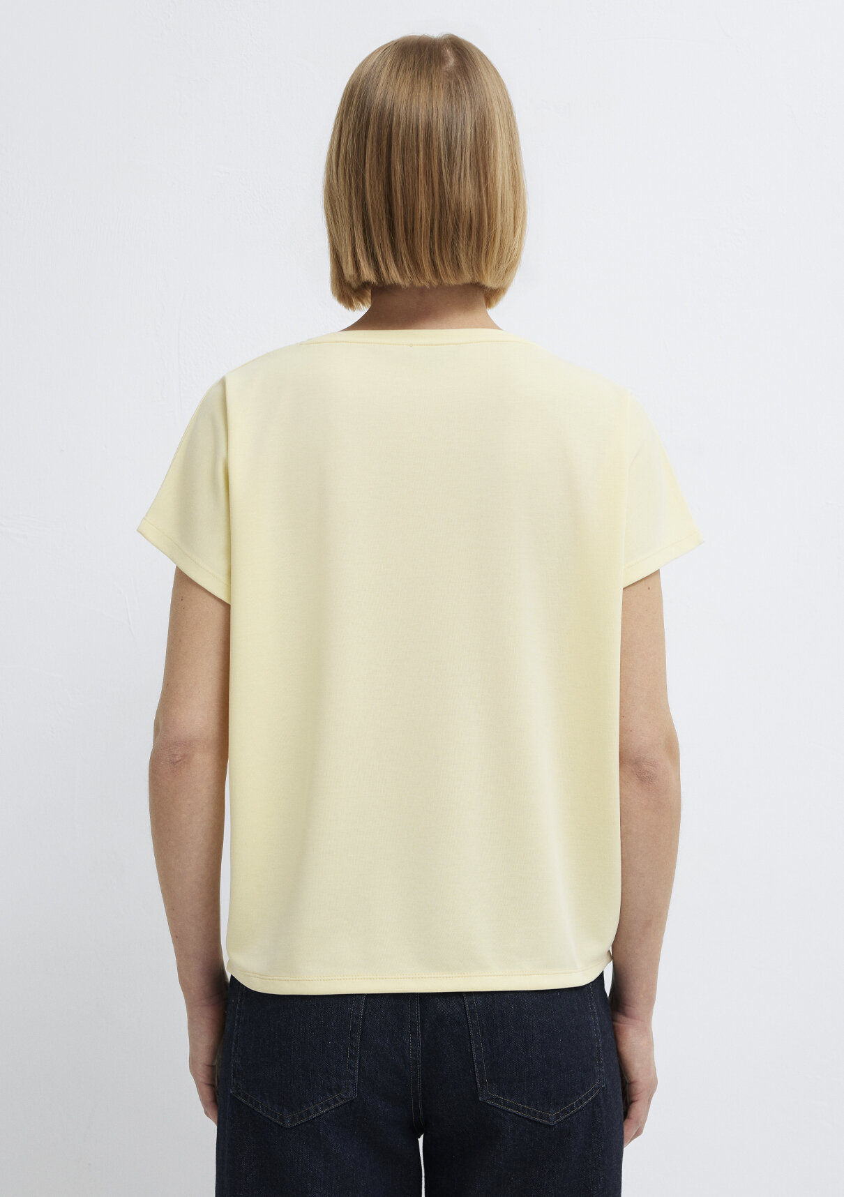 Mavi Soft-Premium Sarı (TENCEL™) Liyosel Karışımlı Basic Tişört görsel 5