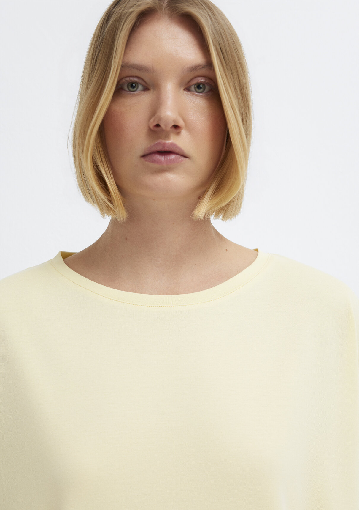 Mavi Soft-Premium Sarı (TENCEL™) Liyosel Karışımlı Basic Tişört görsel 6