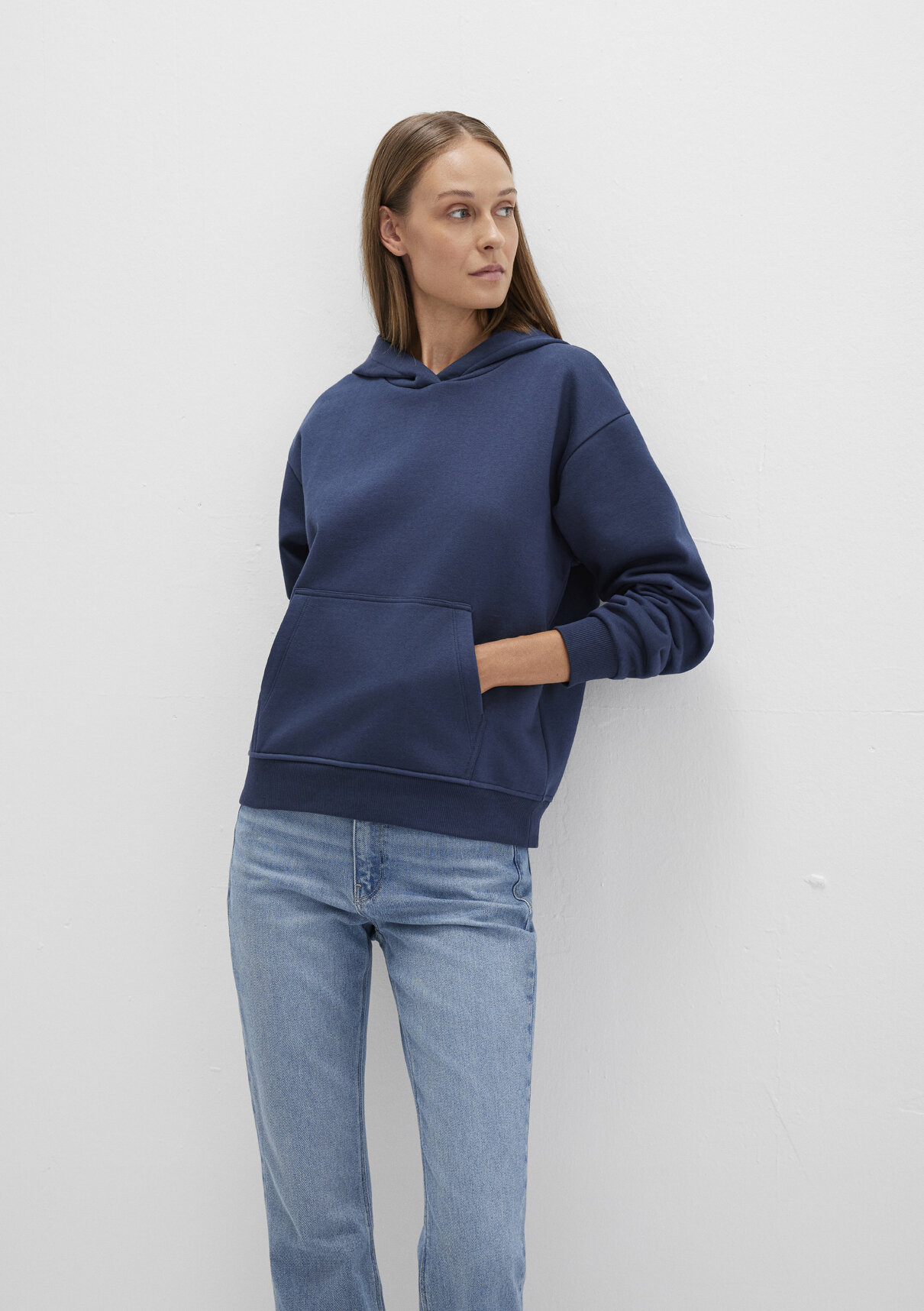 Mavi Kapüşonlu Lacivert Basic Sweatshirt görsel 2