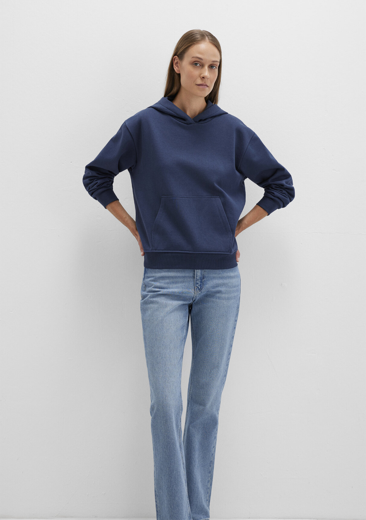 Mavi Kapüşonlu Lacivert Basic Sweatshirt görsel 3