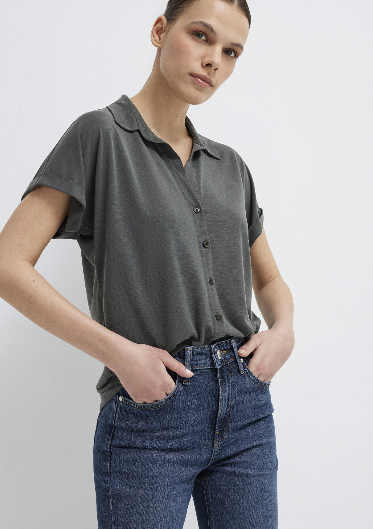 Mavi Soft-Premium Yeşil (TENCEL™) Modal Karışımlı Gömlek görsel 2