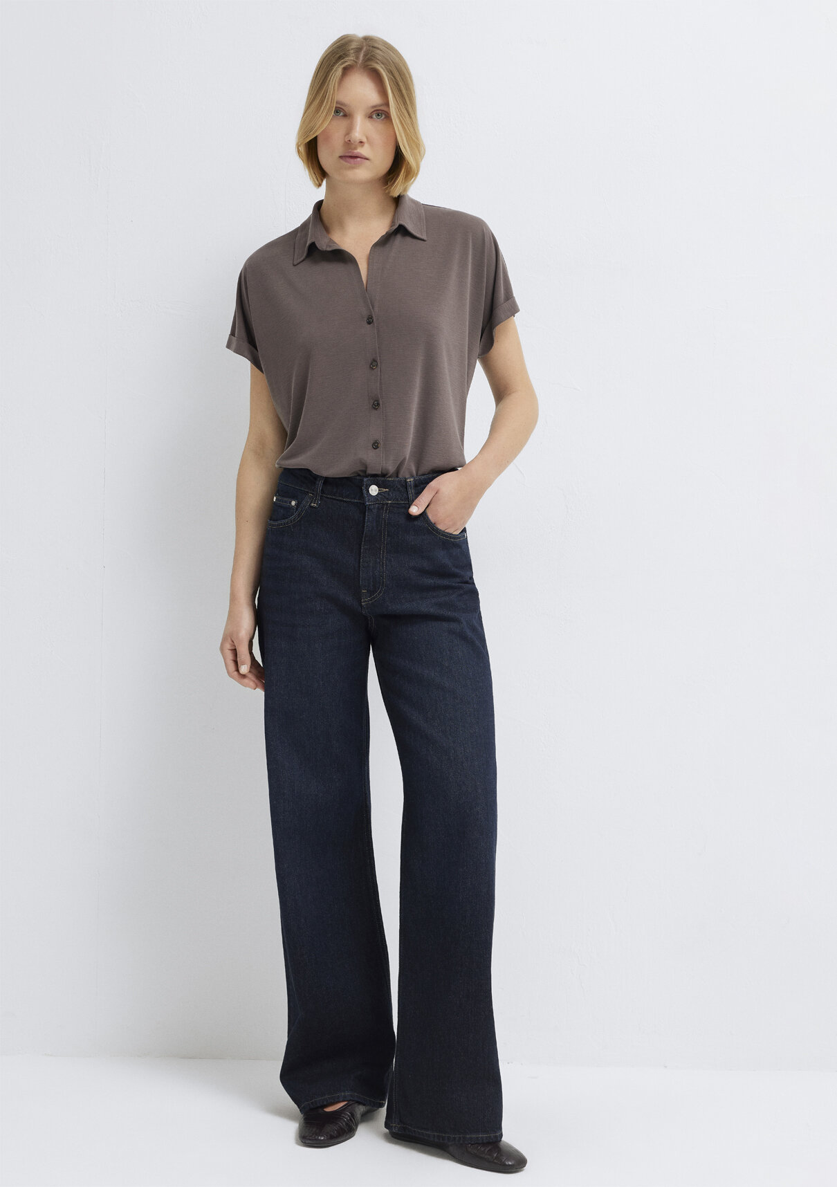 Mavi Soft-Premium Kahverengi (TENCEL™) Modal Karışımlı Gömlek