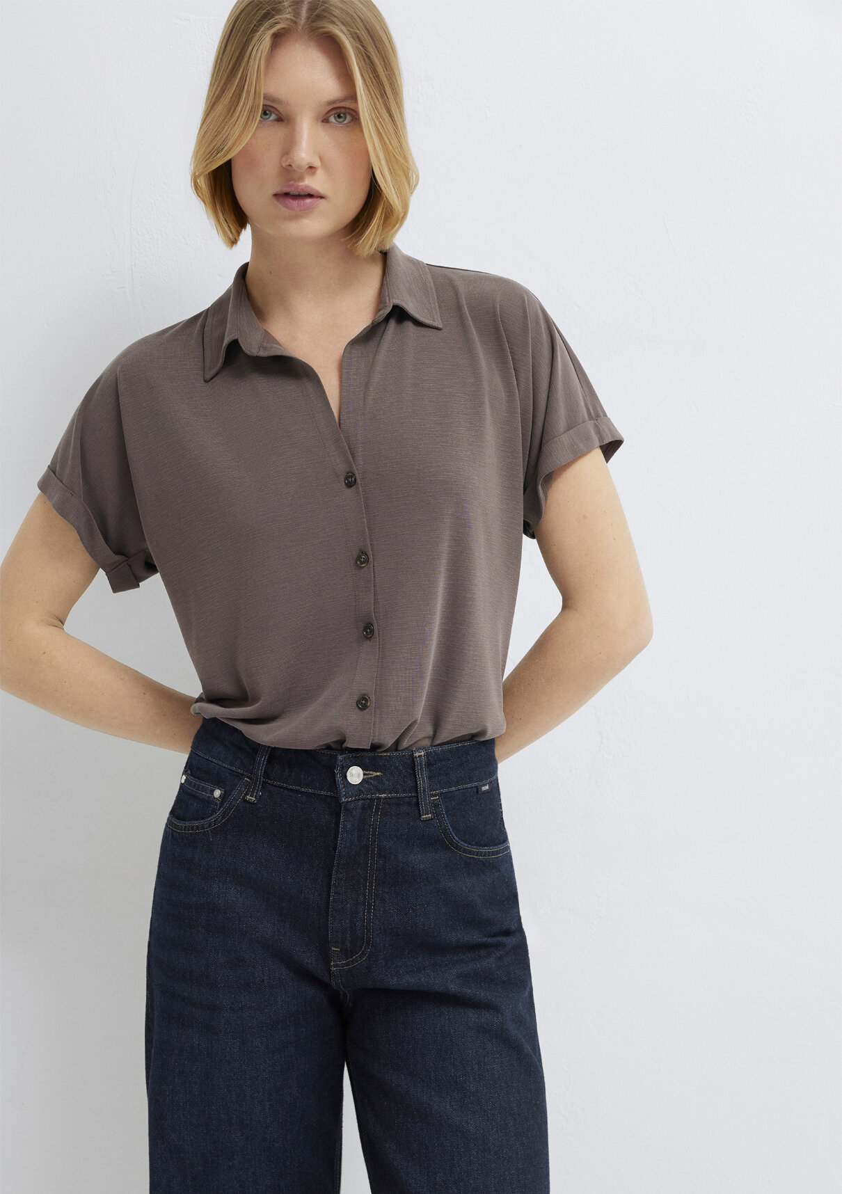 Mavi Soft-Premium Kahverengi (TENCEL™) Modal Karışımlı Gömlek görsel 2