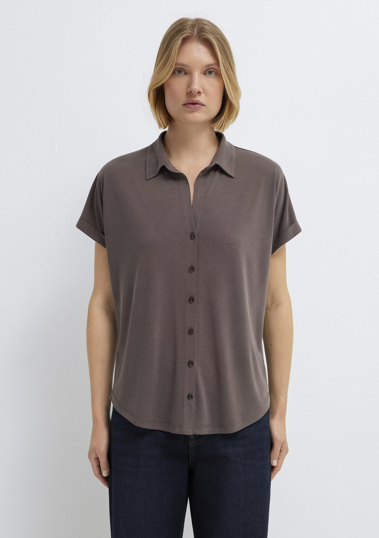 Mavi Soft-Premium Kahverengi (TENCEL™) Modal Karışımlı Gömlek görsel 3
