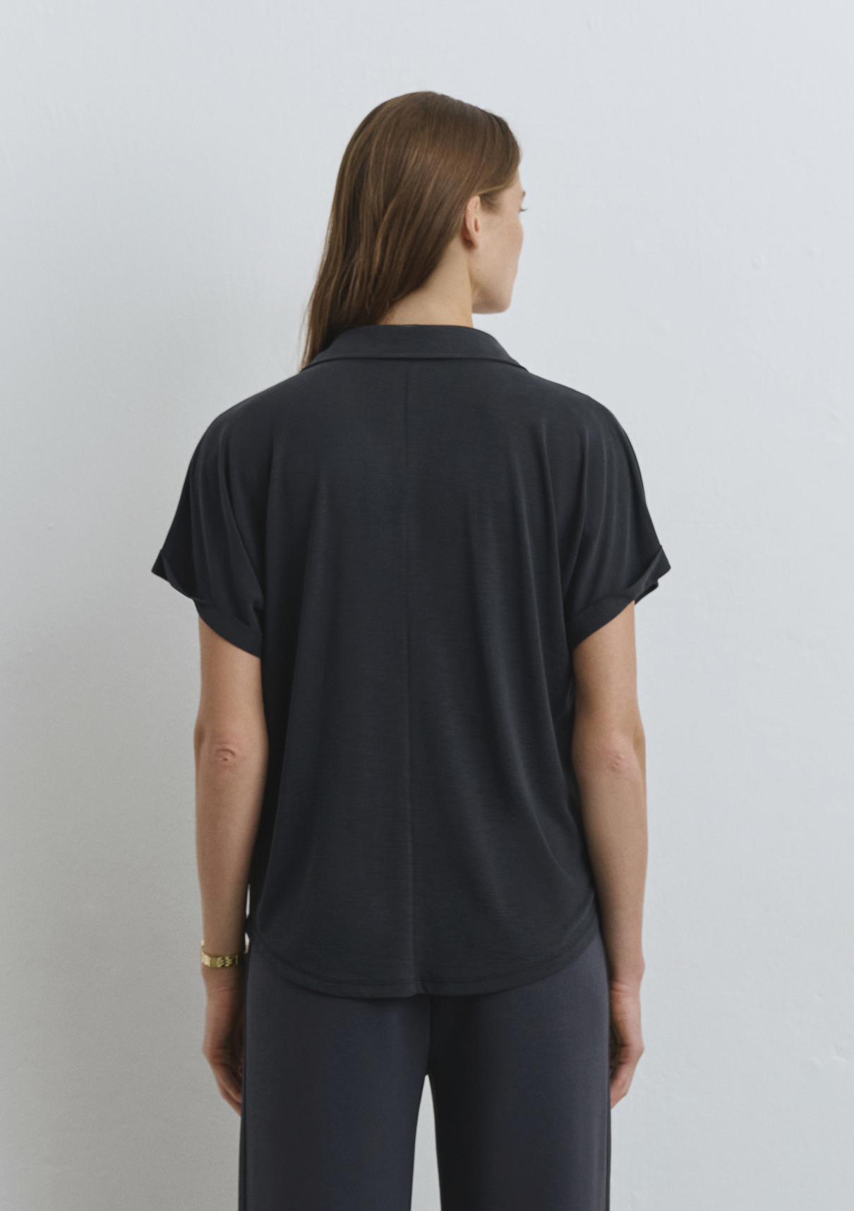 Mavi Soft-Premium Antrasit (TENCEL™) Modal Karışımlı Gömlek görsel 4