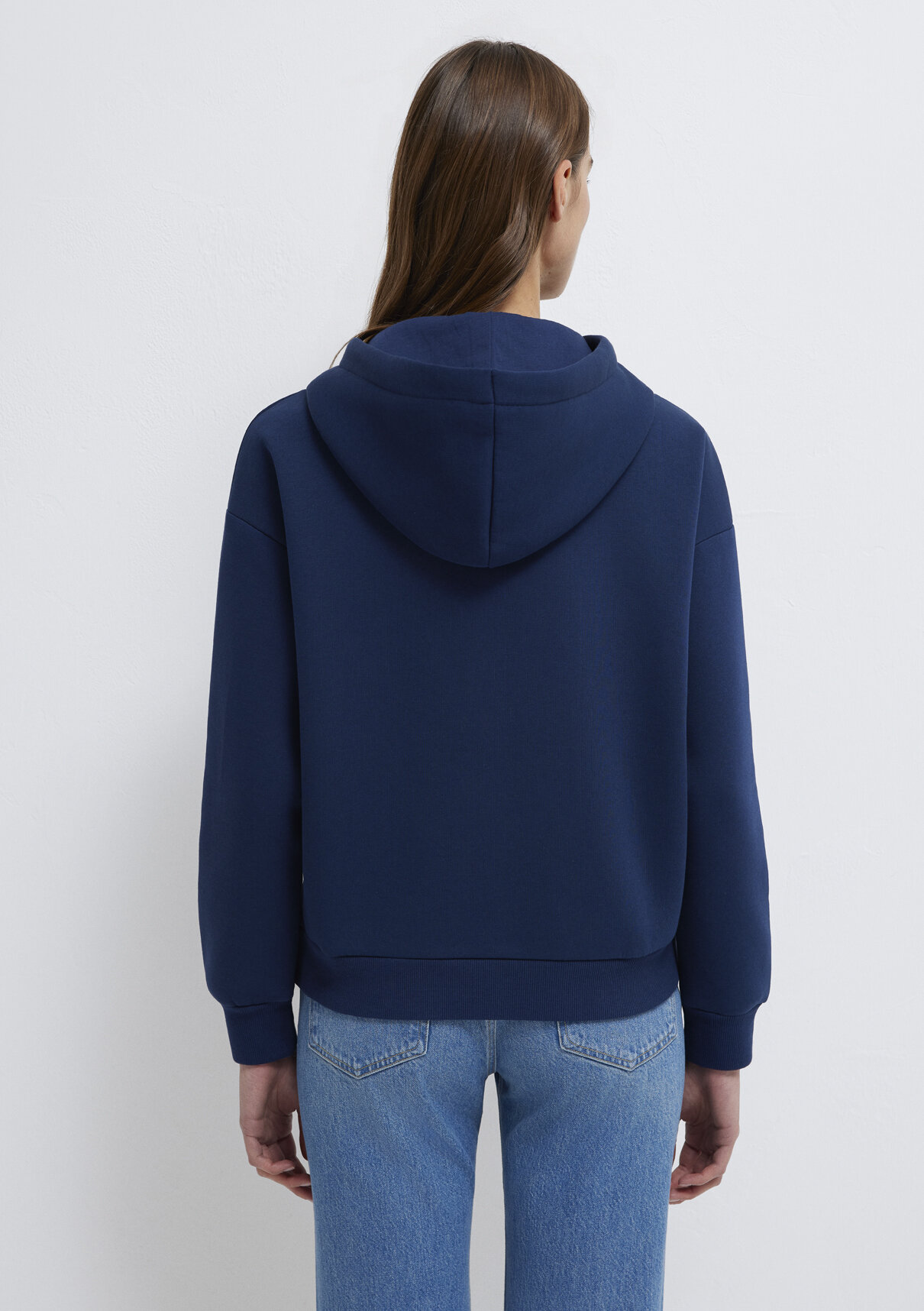 Mavi Logo Baskılı Kapüşonlu Lacivert Sweatshirt görsel 5