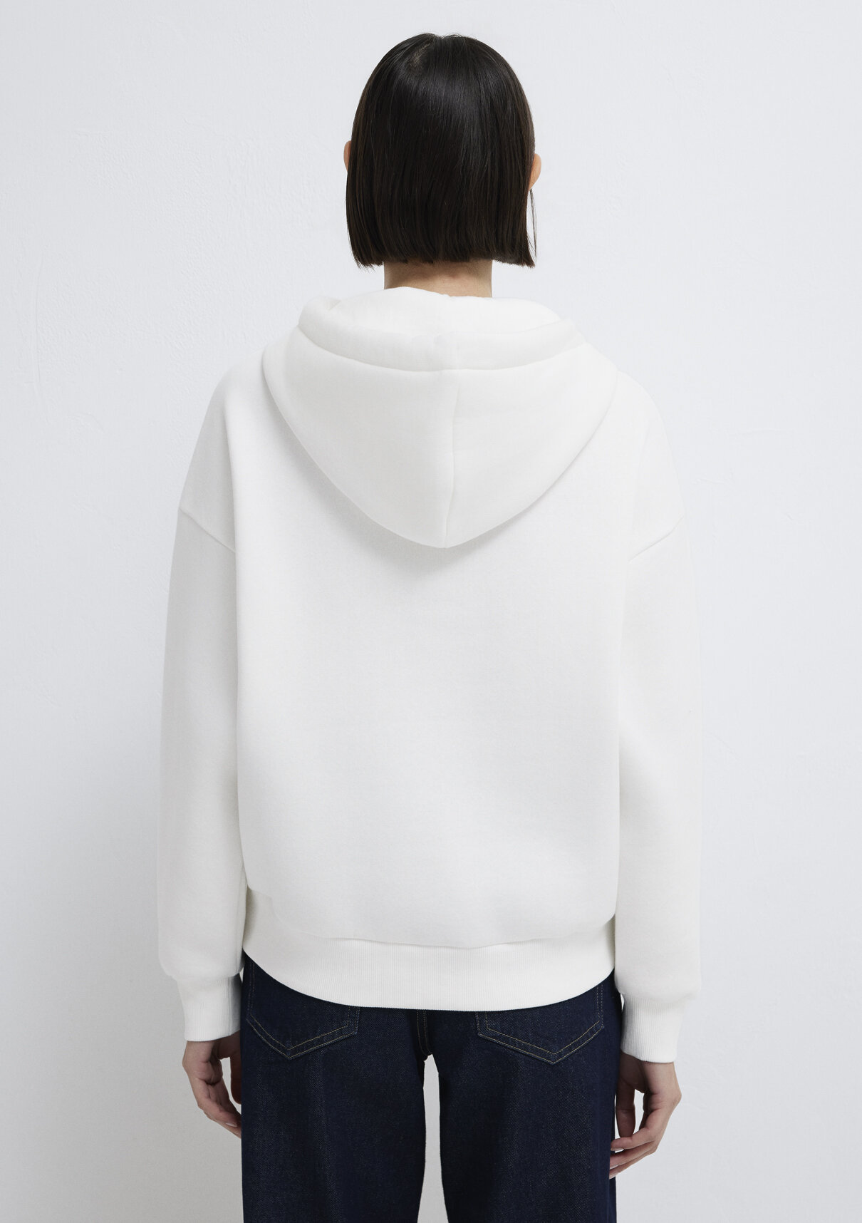 Mavi Logo Baskılı Kapüşonlu Ekru Sweatshirt görsel 5
