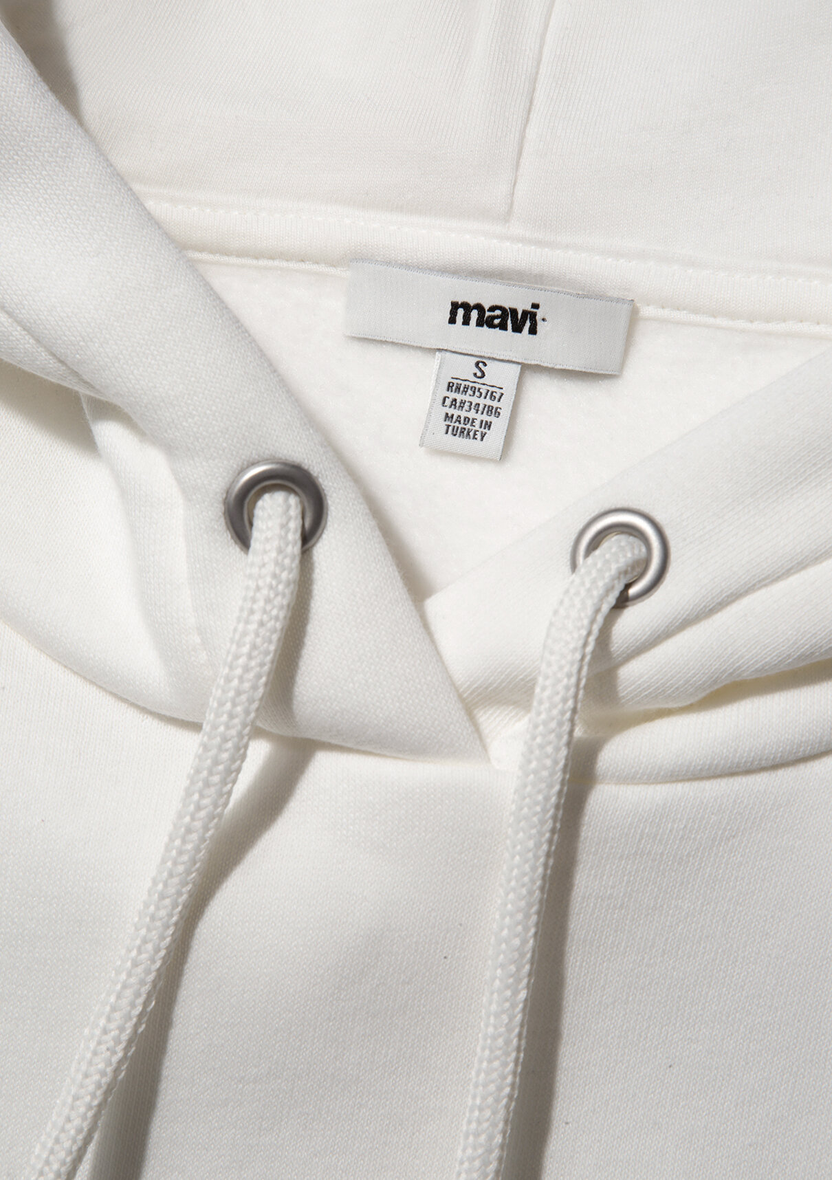 Mavi Logo Baskılı Kapüşonlu Ekru Sweatshirt görsel 8