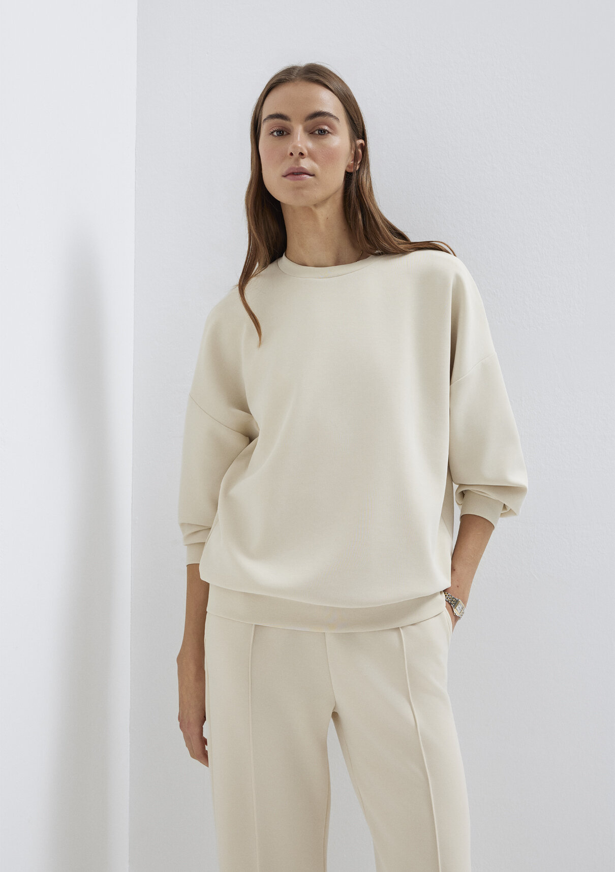 Mavi Soft-Premium Ekru (TENCEL™) Modal Karışımlı Sweatshirt