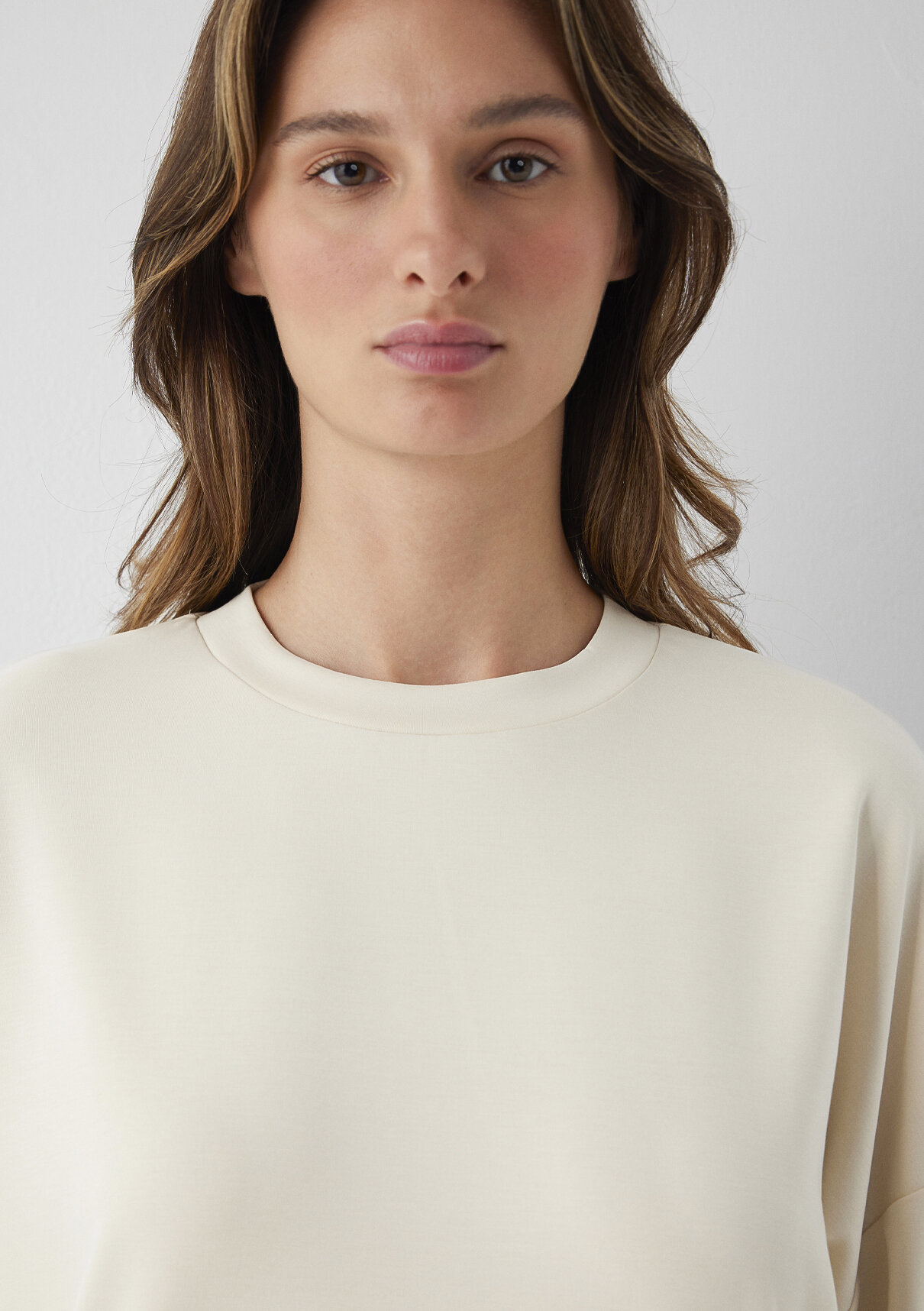 Mavi Soft-Premium (TENCEL™) Modal Karışımlı Ekru Sweatshirt görsel 6