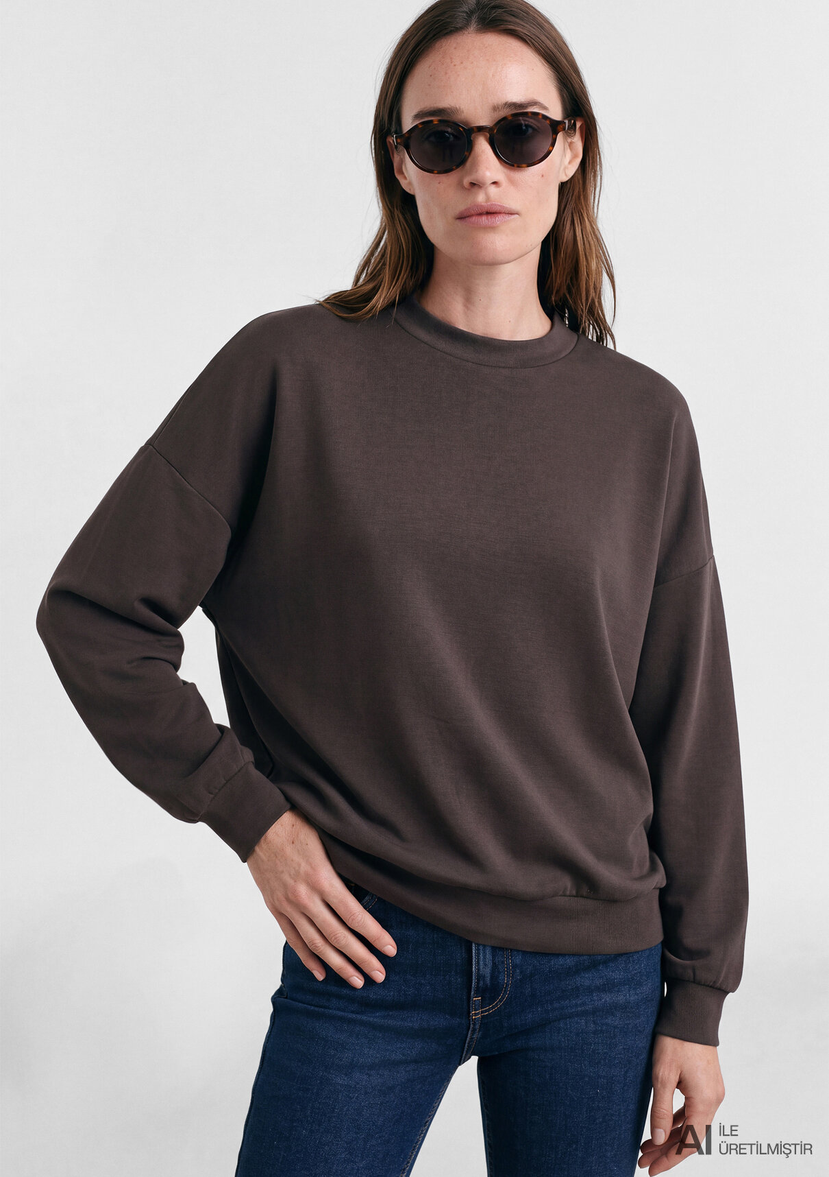 Mavi Soft-Premium (TENCEL™) Modal Karışımlı Kahverengi Sweatshirt