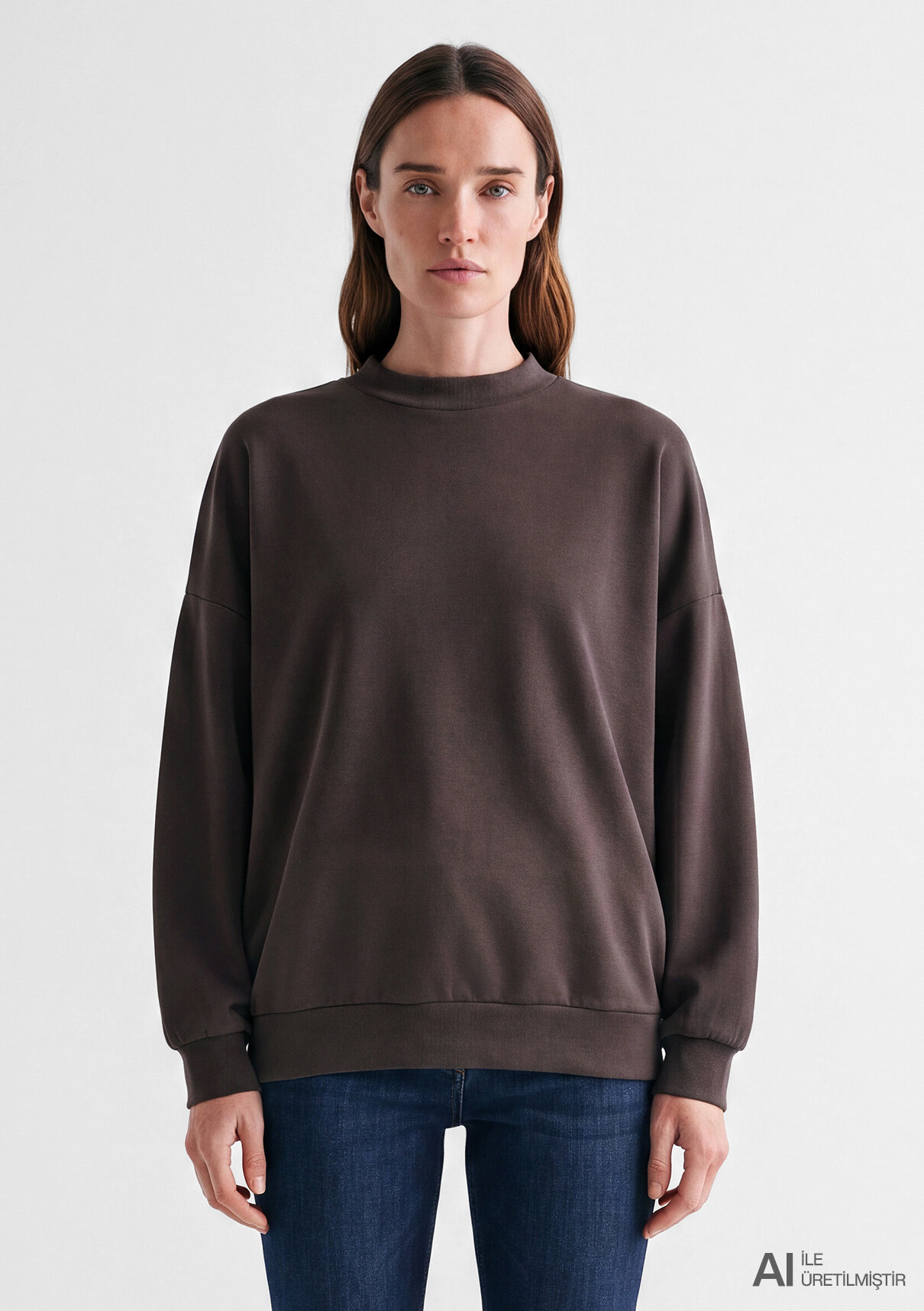 Mavi Soft-Premium (TENCEL™) Modal Karışımlı Kahverengi Sweatshirt görsel 2