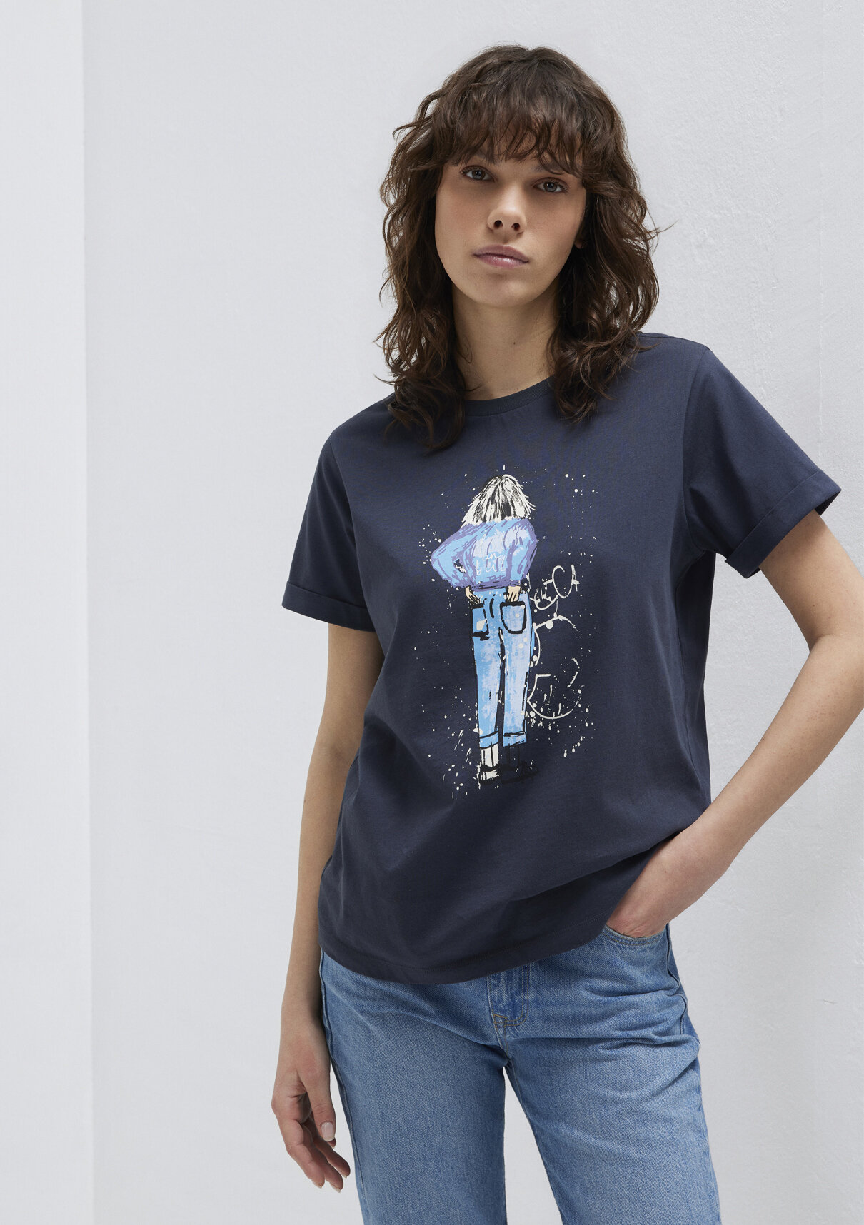 Mavi Denim Kız Baskılı Antrasit İstanbul Tişört görsel 2